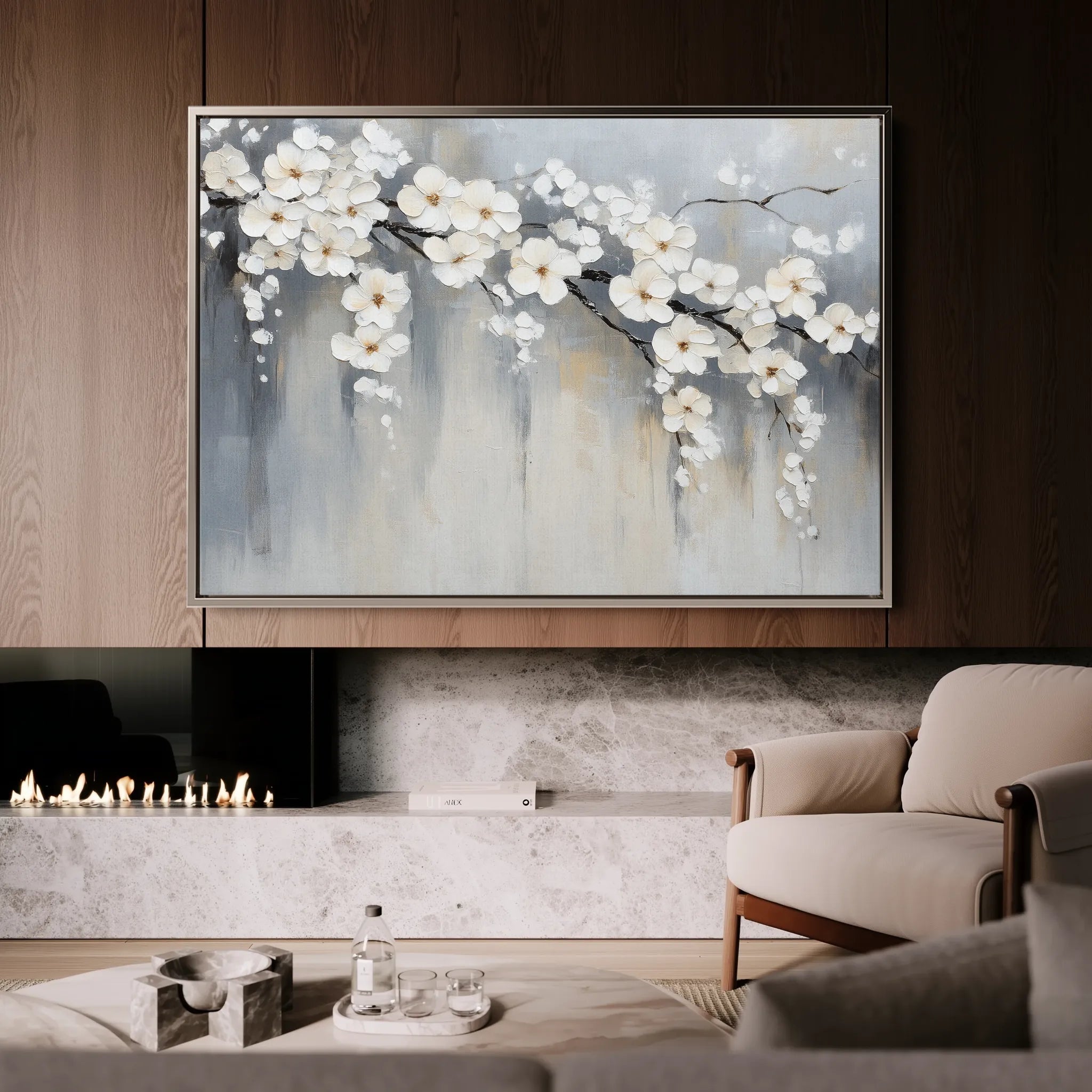 Floral 1067 Canvas Art 60 x 40 cm / Black