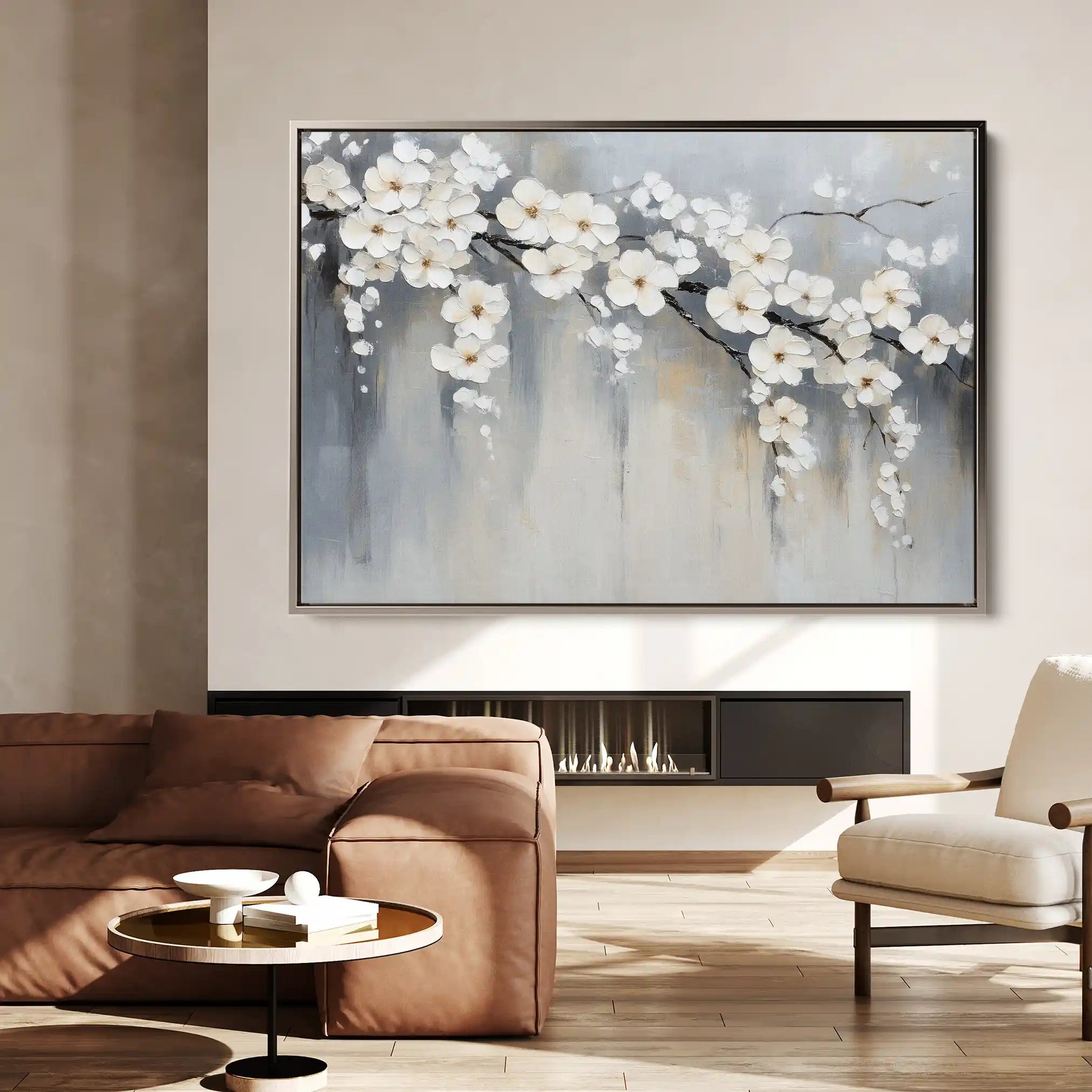 Floral 1067 Canvas Art 60 x 40 cm / Black
