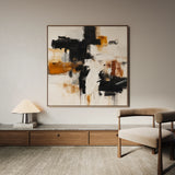 Abstract 1068 Canvas Art 60 x 60 cm / Black