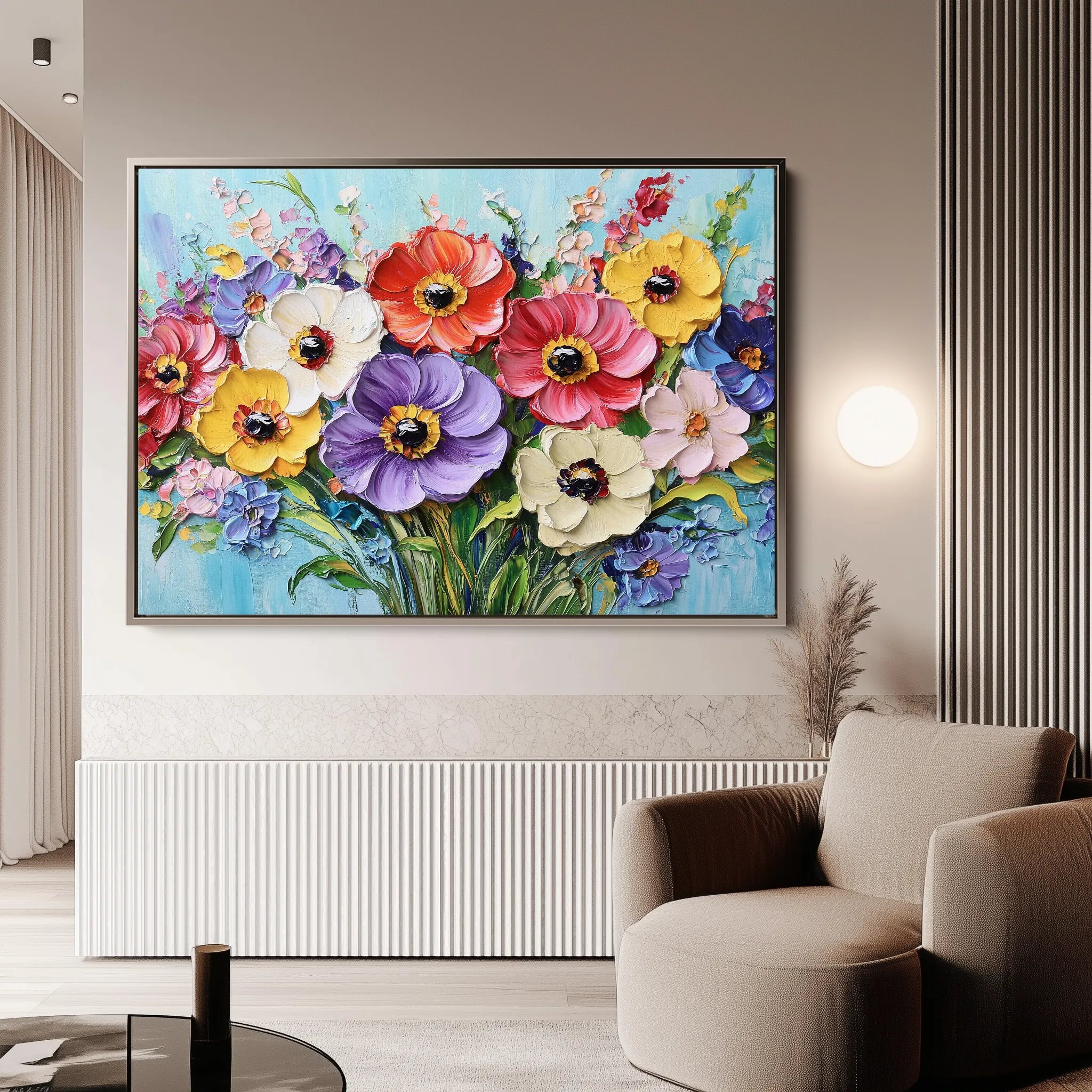 Floral 1068 Canvas Art 60 x 40 cm / Black