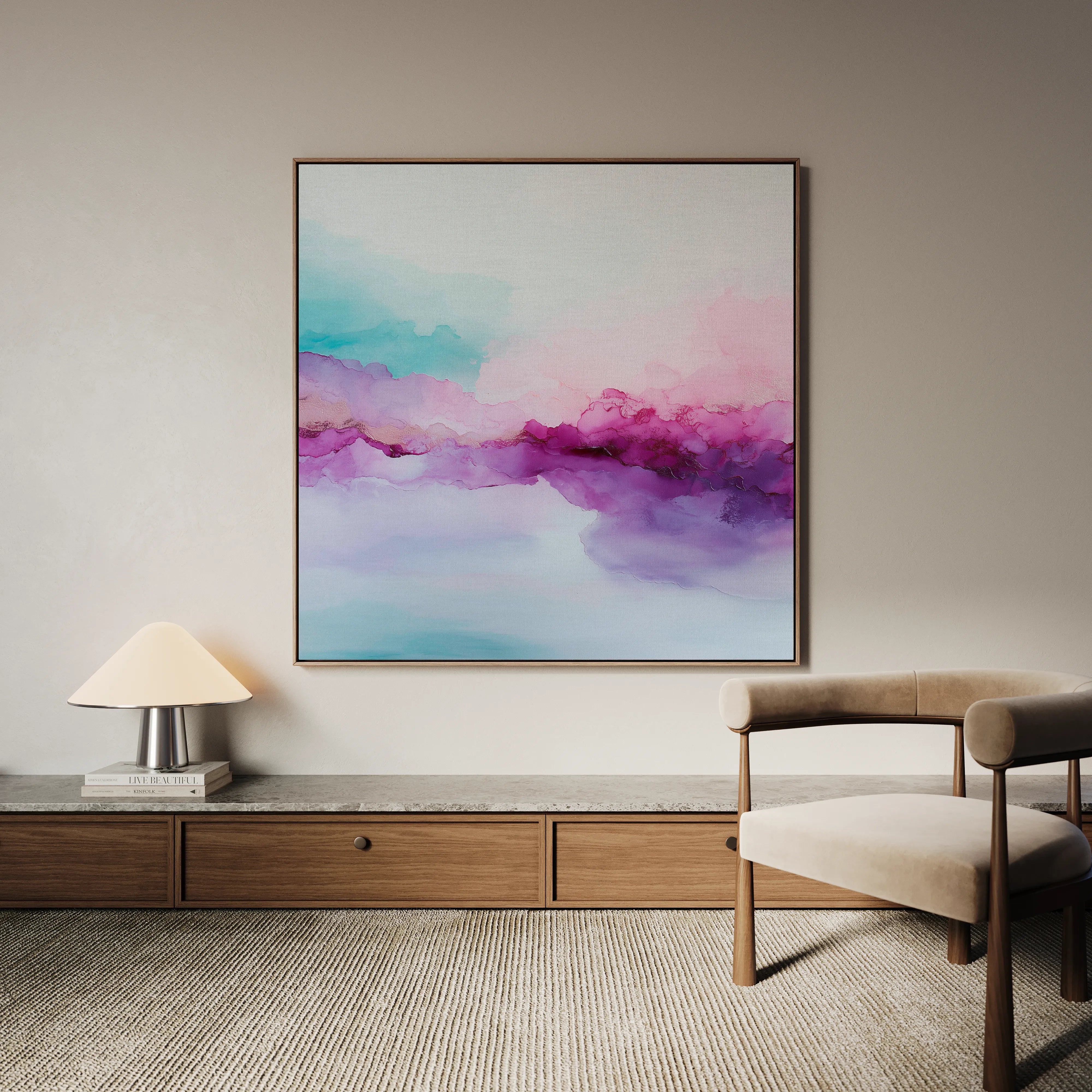 Abstract 1069 Canvas Art 60 x 60 cm / Black