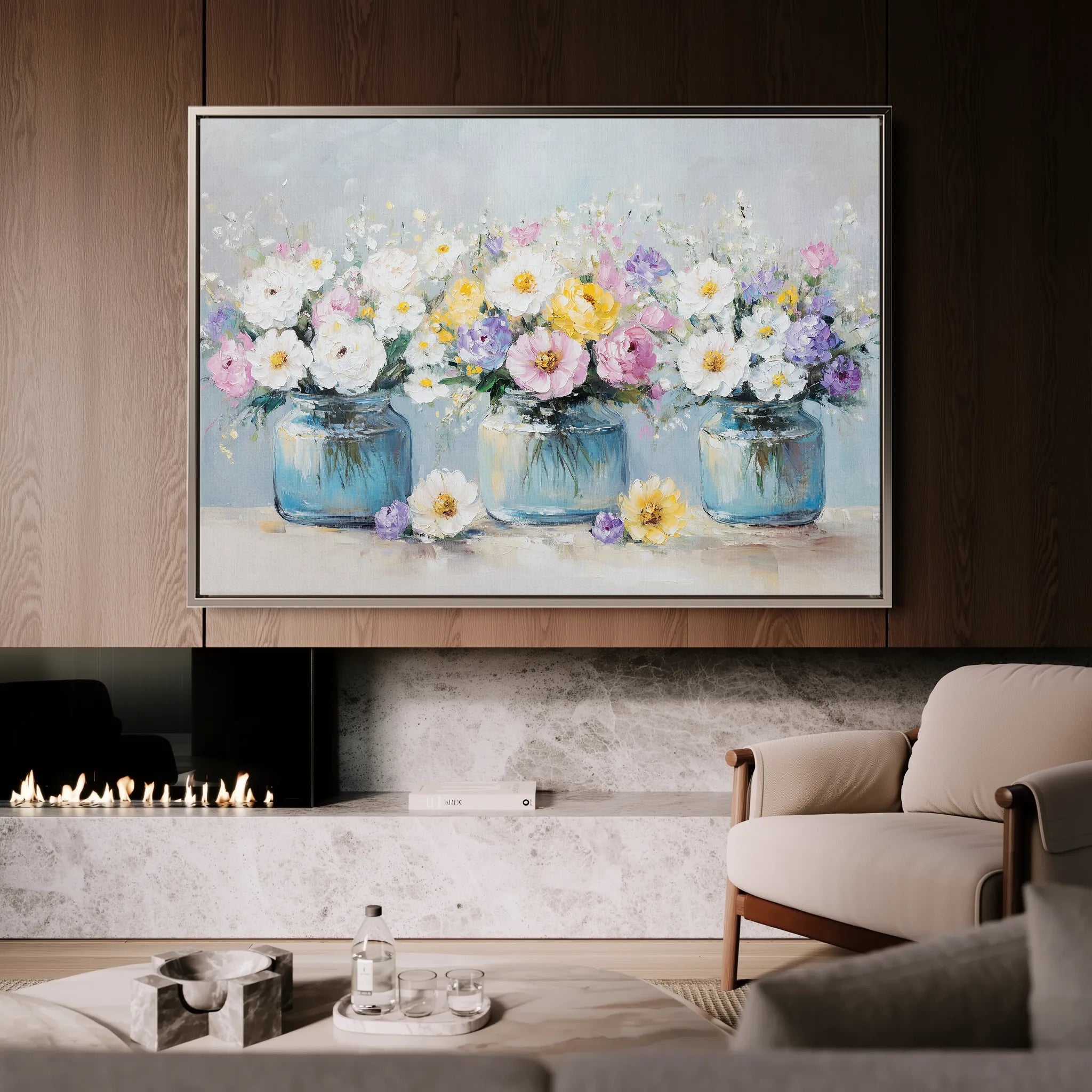 Floral 1069 Canvas Art 60 x 40 cm / Black