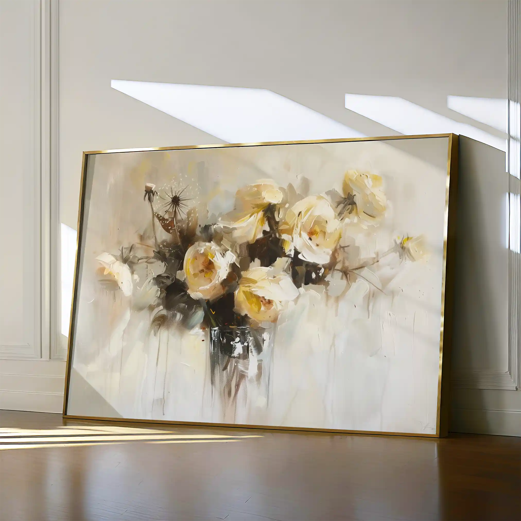 Floral 107 Canvas Art 60 x 40 cm / Black