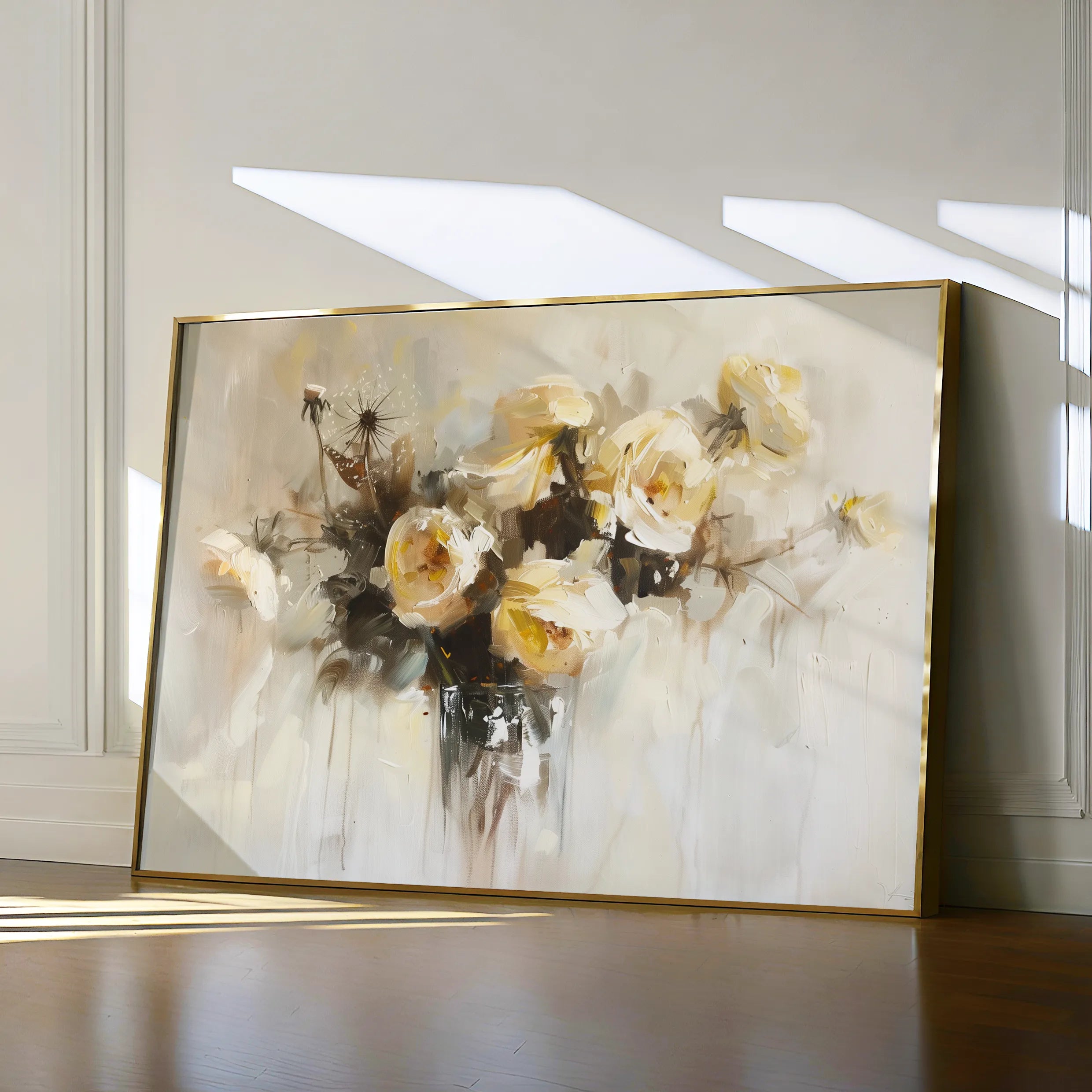 Floral 107 Canvas Art 60 x 40 cm / Black
