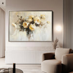 Floral 107 Canvas Art 60 x 40 cm / Black