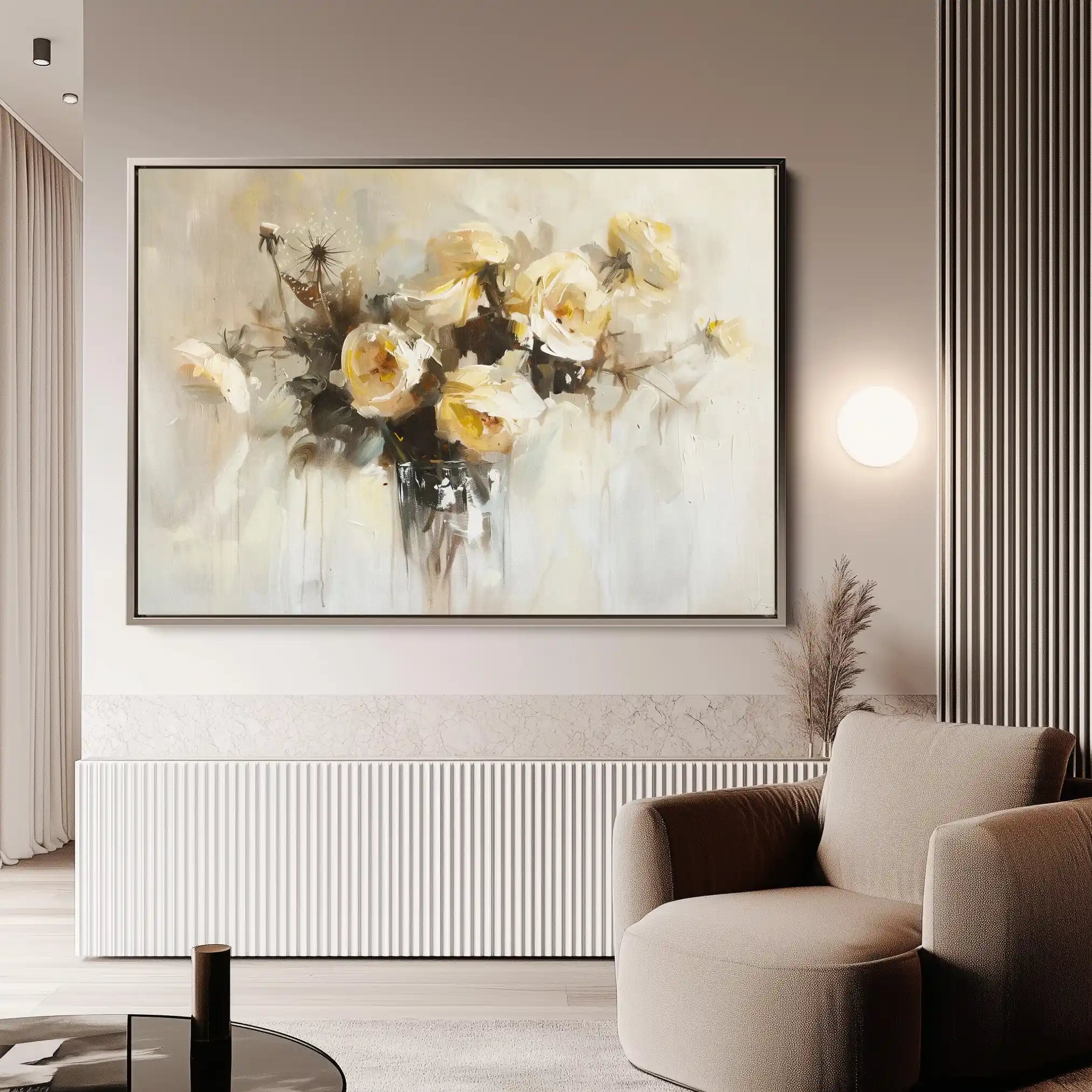Floral 107 Canvas Art 60 x 40 cm / Black