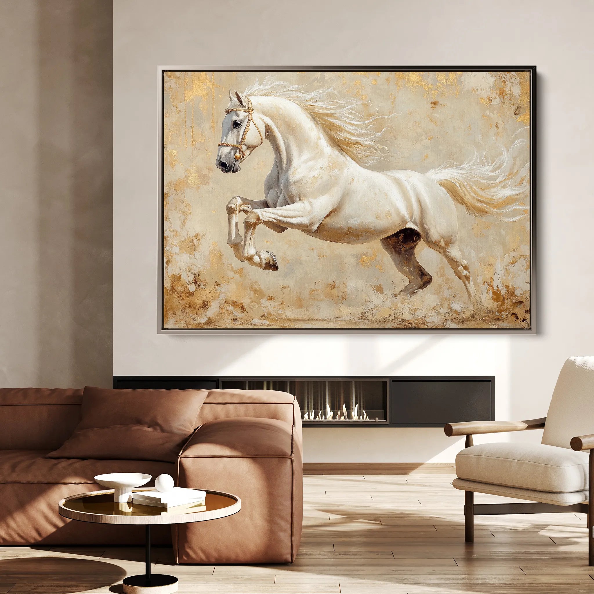 Horses 107 Canvas Art 60 x 40 cm / Black