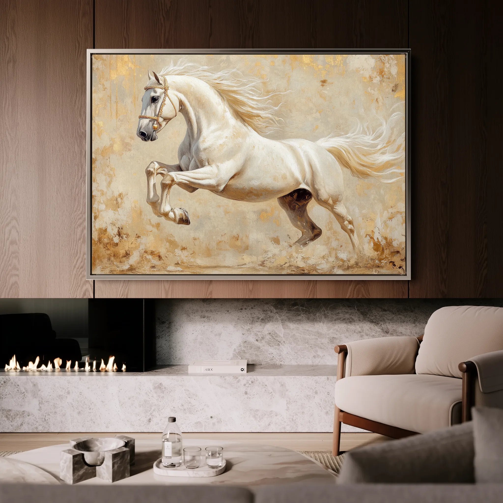 Horses 107 Canvas Art 60 x 40 cm / Black