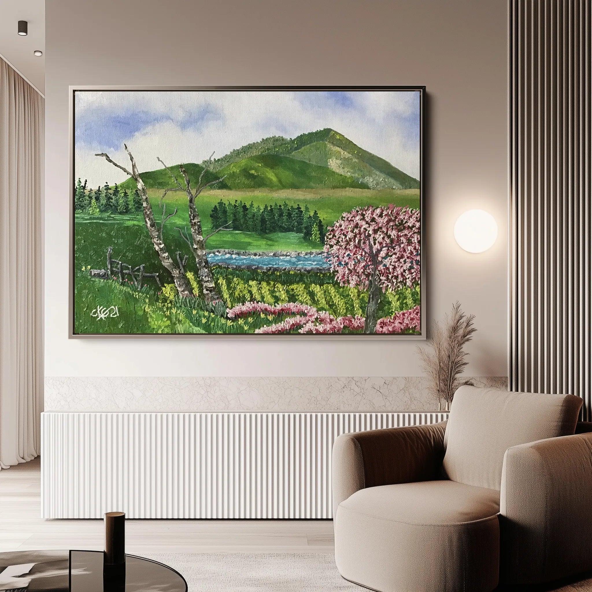 Landscape 107 Canvas Art 60 x 40 cm / Black