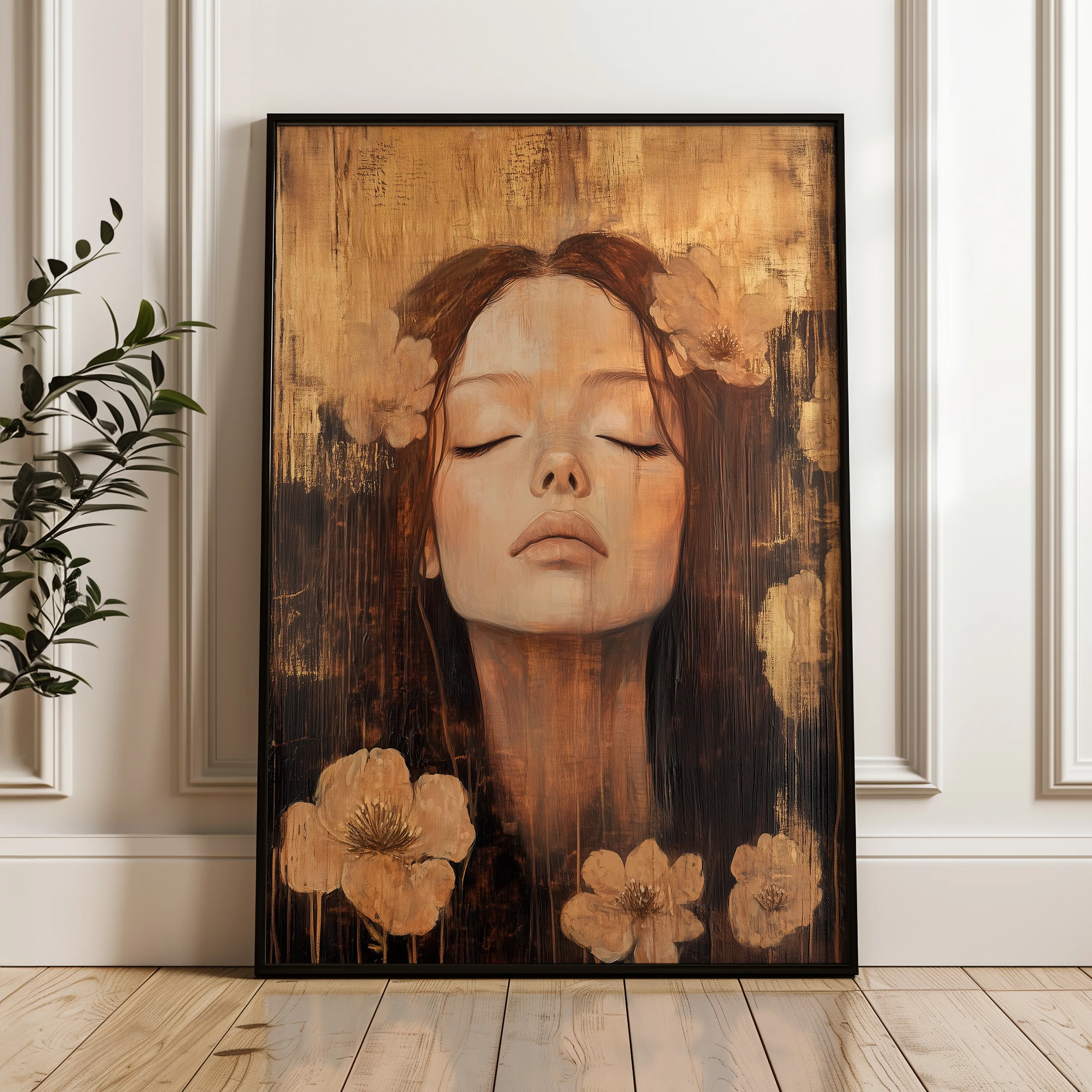 Portrait 107 Canvas Art 60 x 40 cm / Black