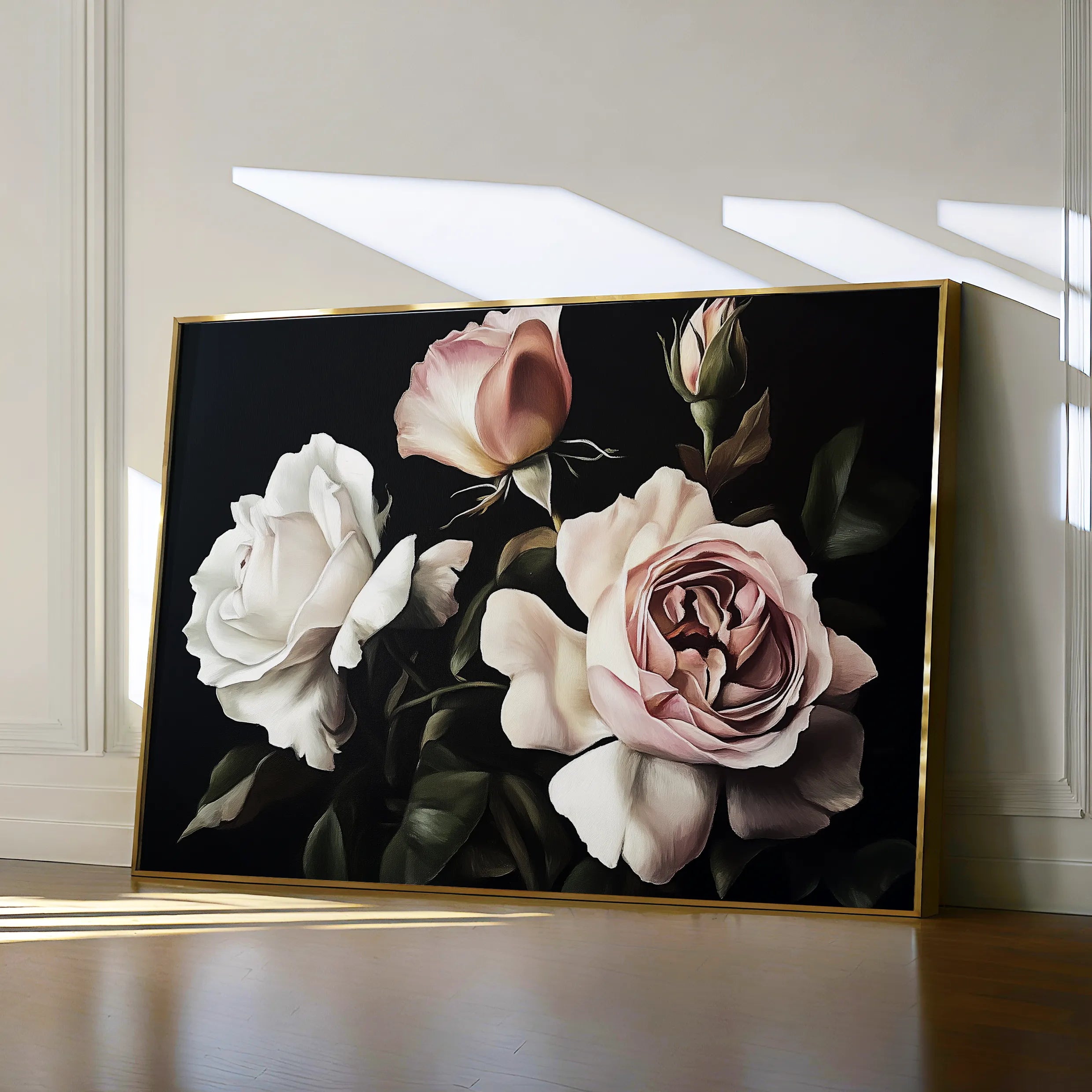 Floral 1070 Canvas Art 60 x 40 cm / Black