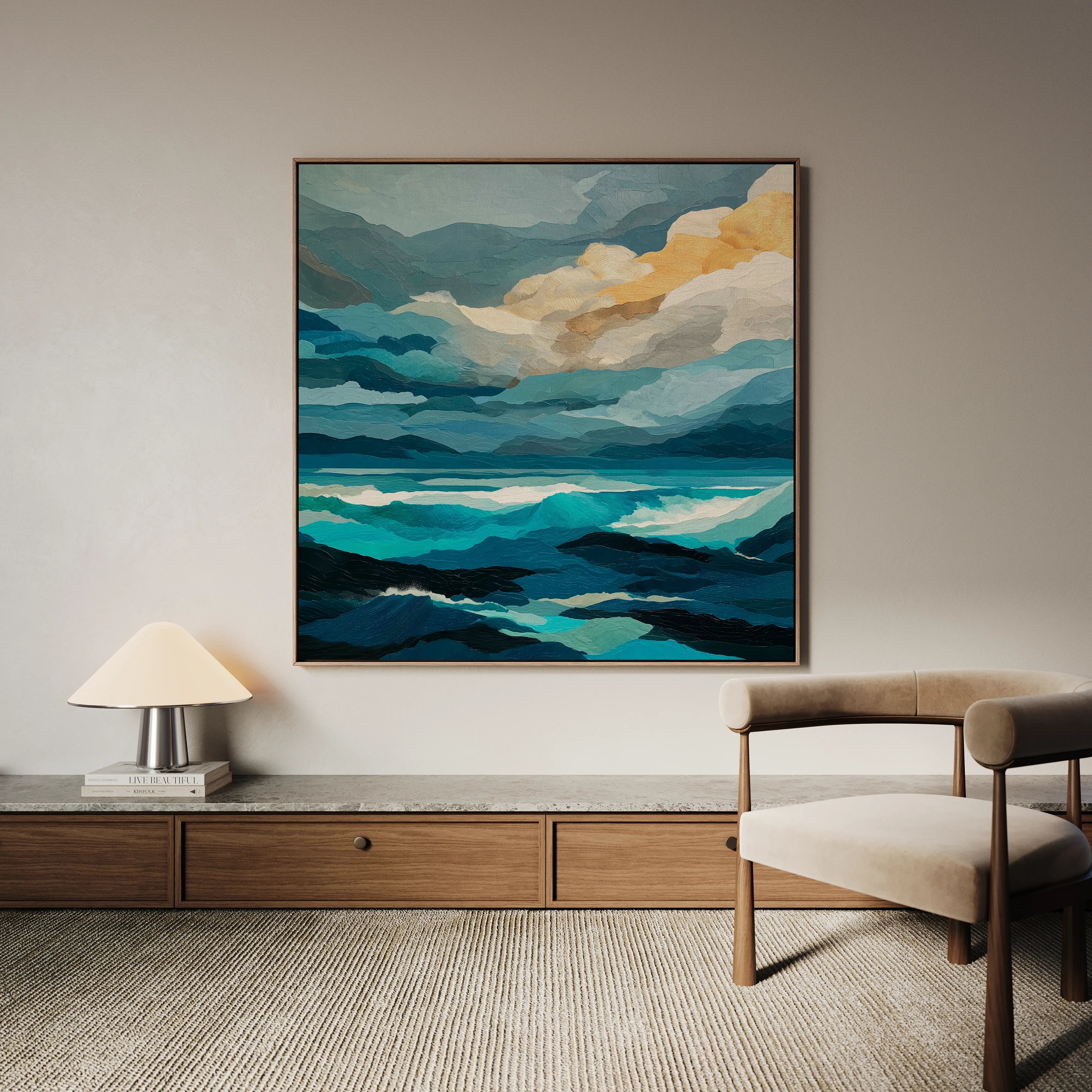 Abstract 1071 Canvas Art 60 x 60 cm / Black