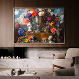 Floral 1071 Canvas Art 60 x 40 cm / Black