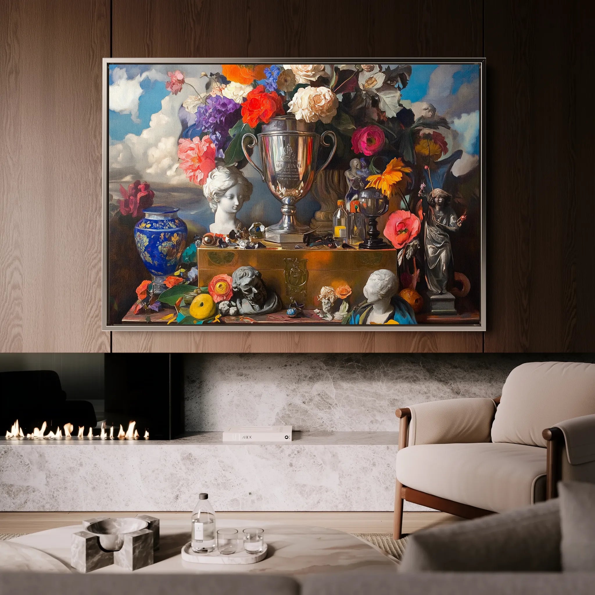 Floral 1071 Canvas Art 60 x 40 cm / Black