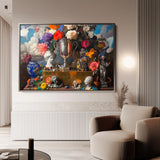 Floral 1071 Canvas Art 60 x 40 cm / Black
