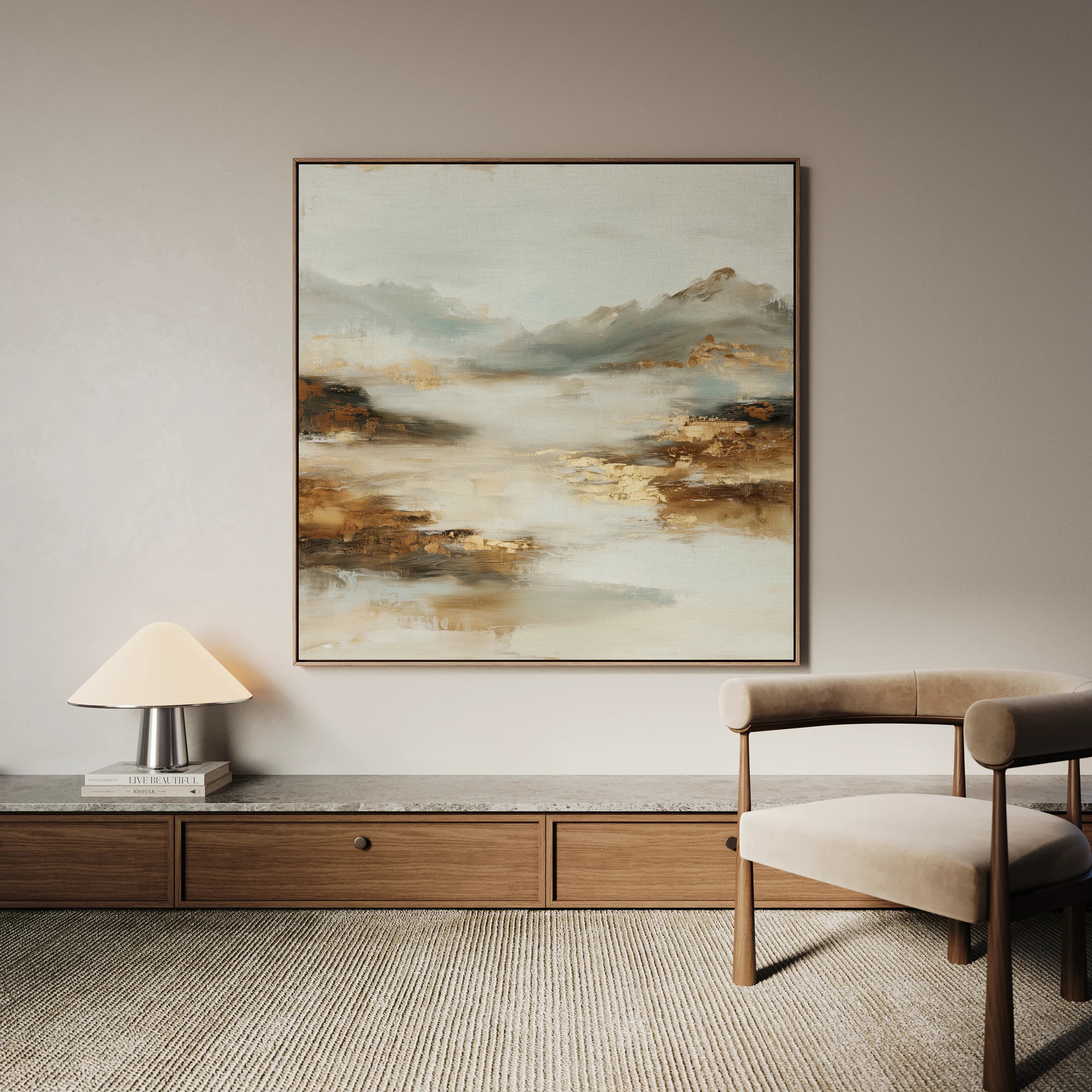 Abstract 1072 Canvas Art 60 x 60 cm / Black