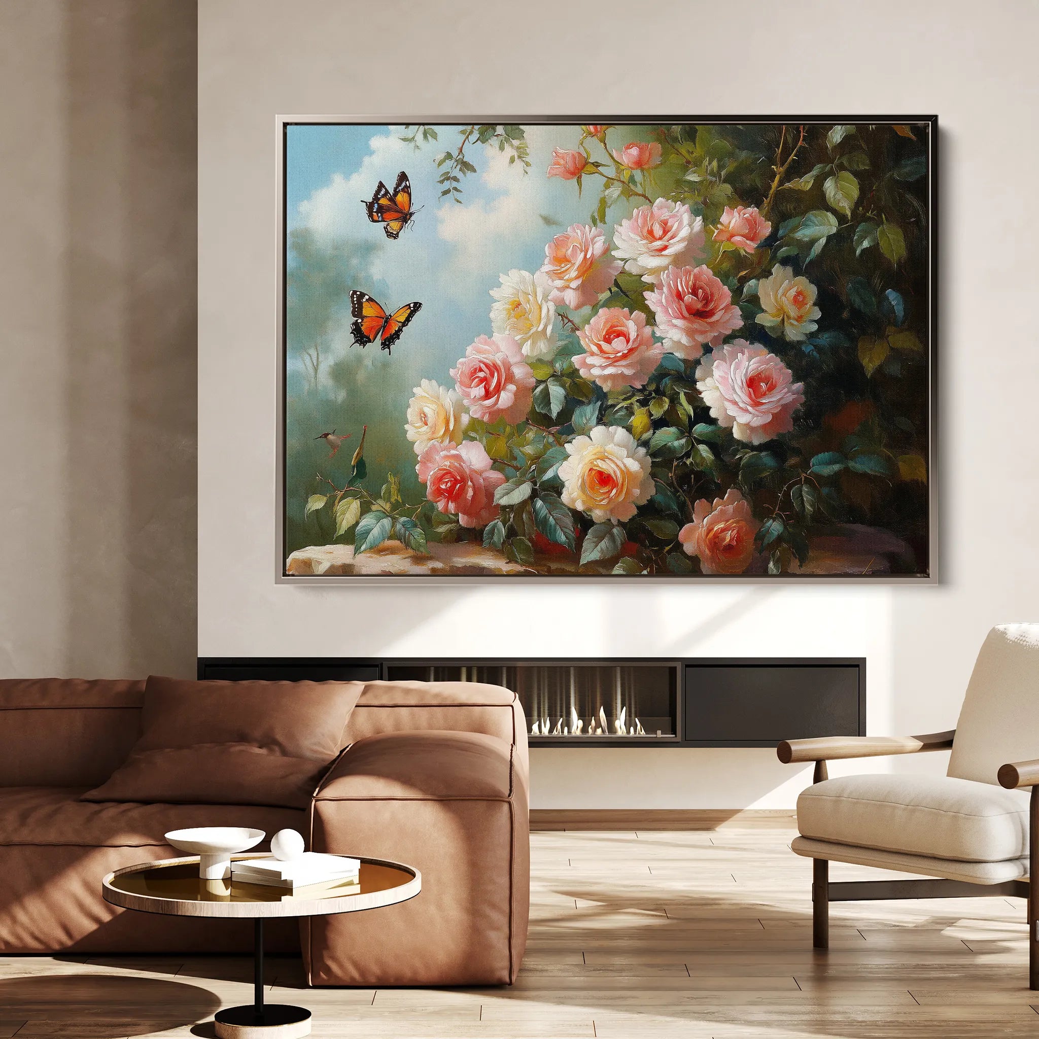 Floral 1072 Canvas Art 60 x 40 cm / Black