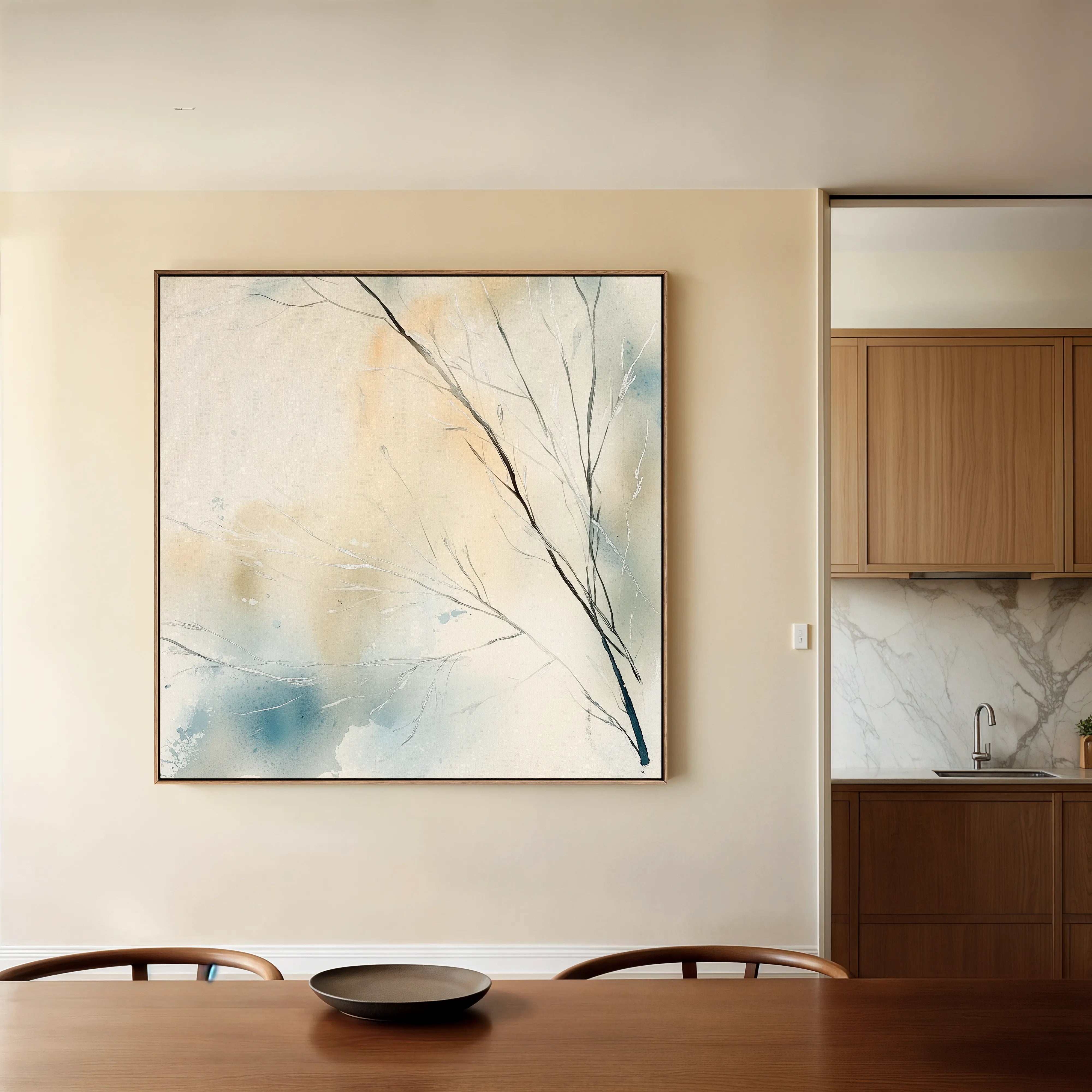 Abstract 1073 Canvas Art 60 x 60 cm / Black