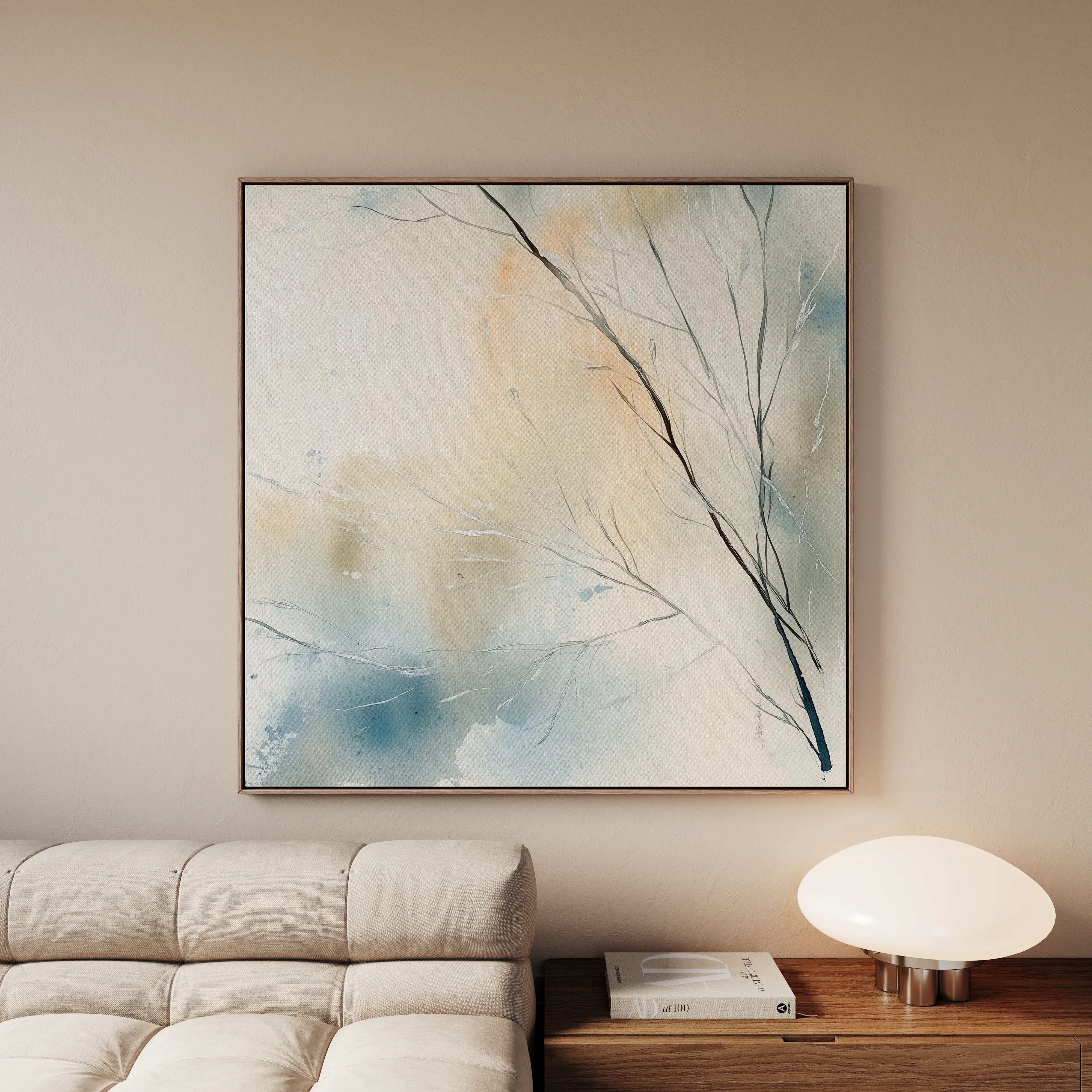 Abstract 1073 Canvas Art 60 x 60 cm / Black