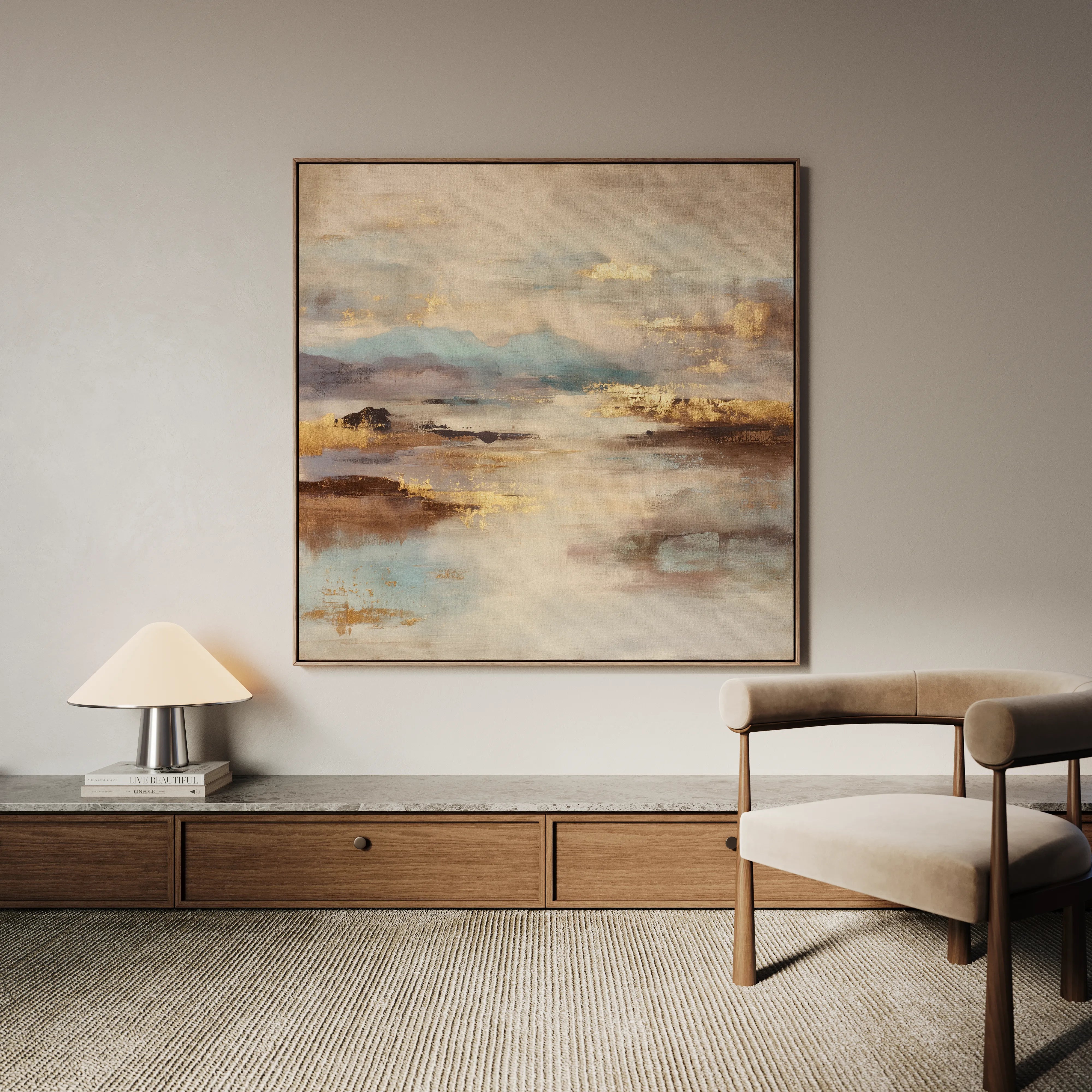 Abstract 1074 Canvas Art 60 x 60 cm / Black