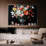 Floral 1074 Canvas Art 60 x 40 cm / Black
