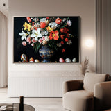 Floral 1074 Canvas Art 60 x 40 cm / Black