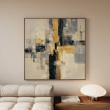 Abstract 1075 Canvas Art 60 x 60 cm / Black