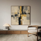 Abstract 1075 Canvas Art 60 x 60 cm / Black