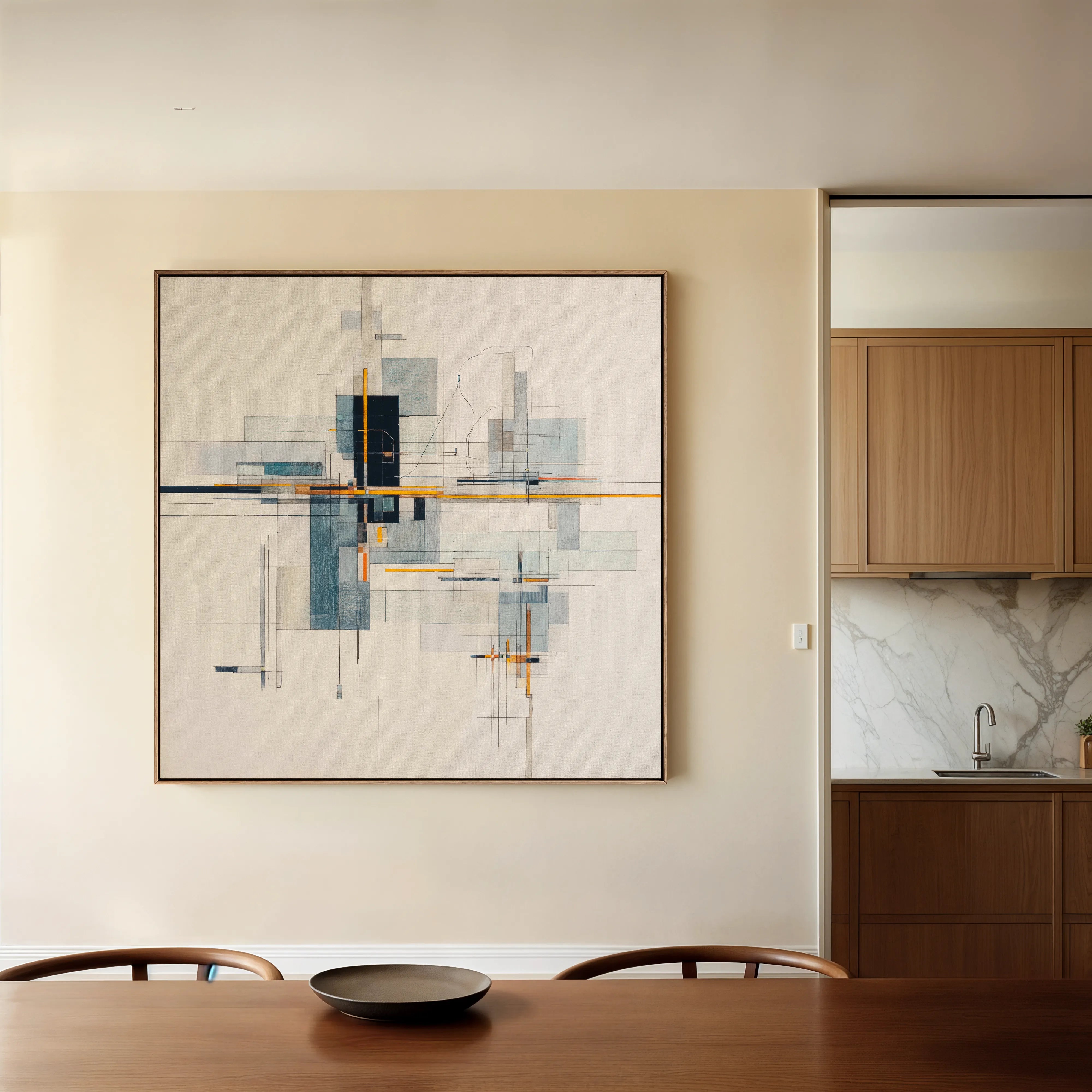 Abstract 1076 Canvas Art 60 x 60 cm / Black