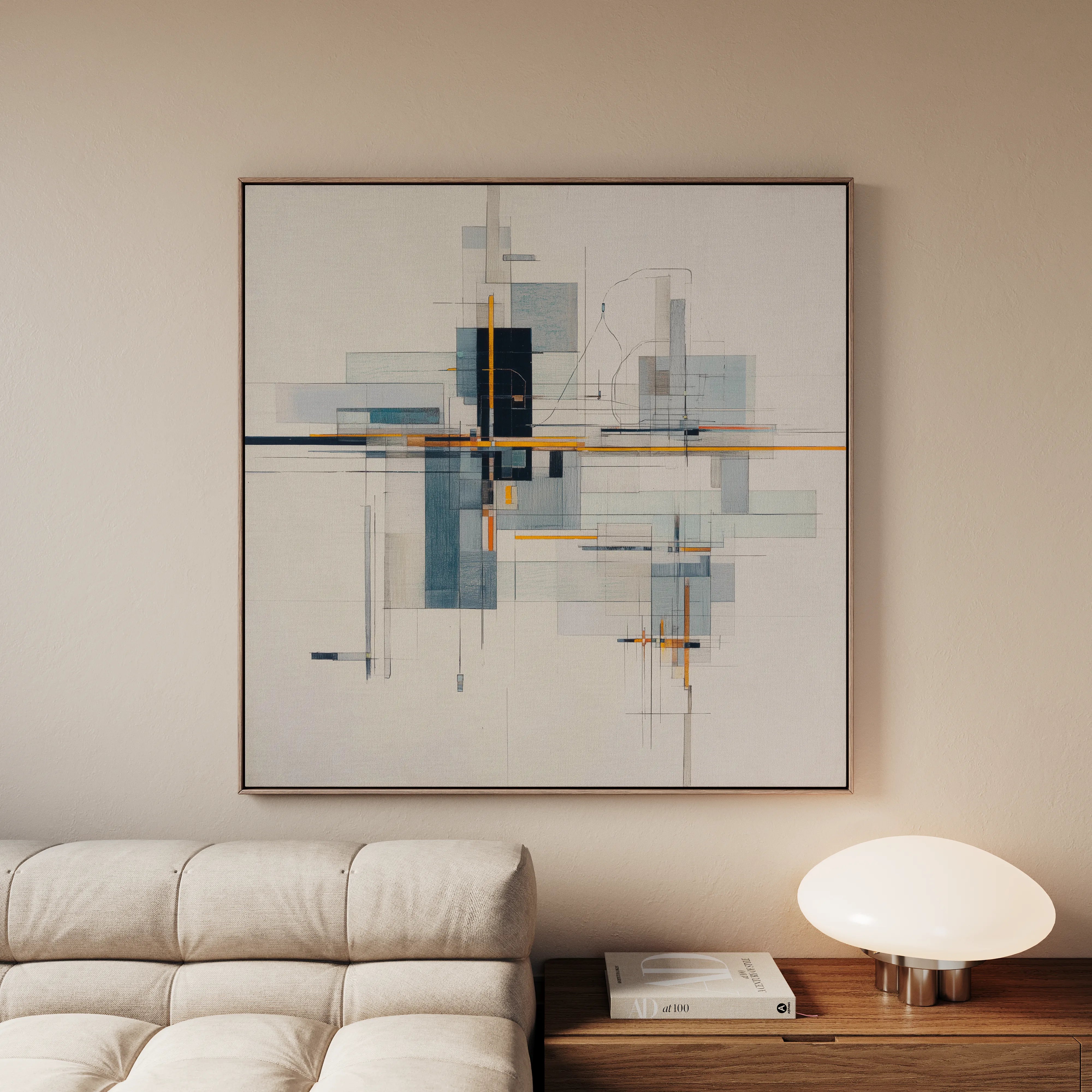Abstract 1076 Canvas Art 60 x 60 cm / Black
