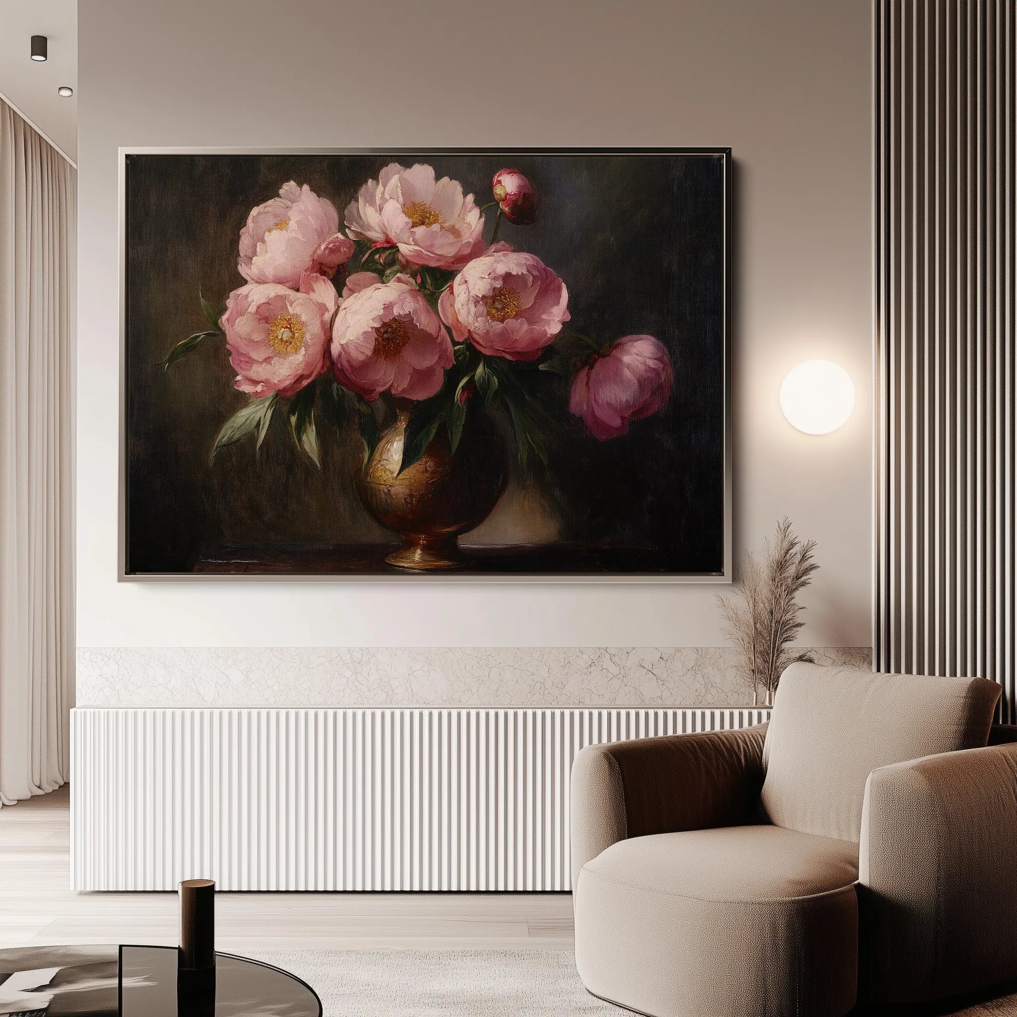 Floral 1076 Canvas Art 60 x 40 cm / Black