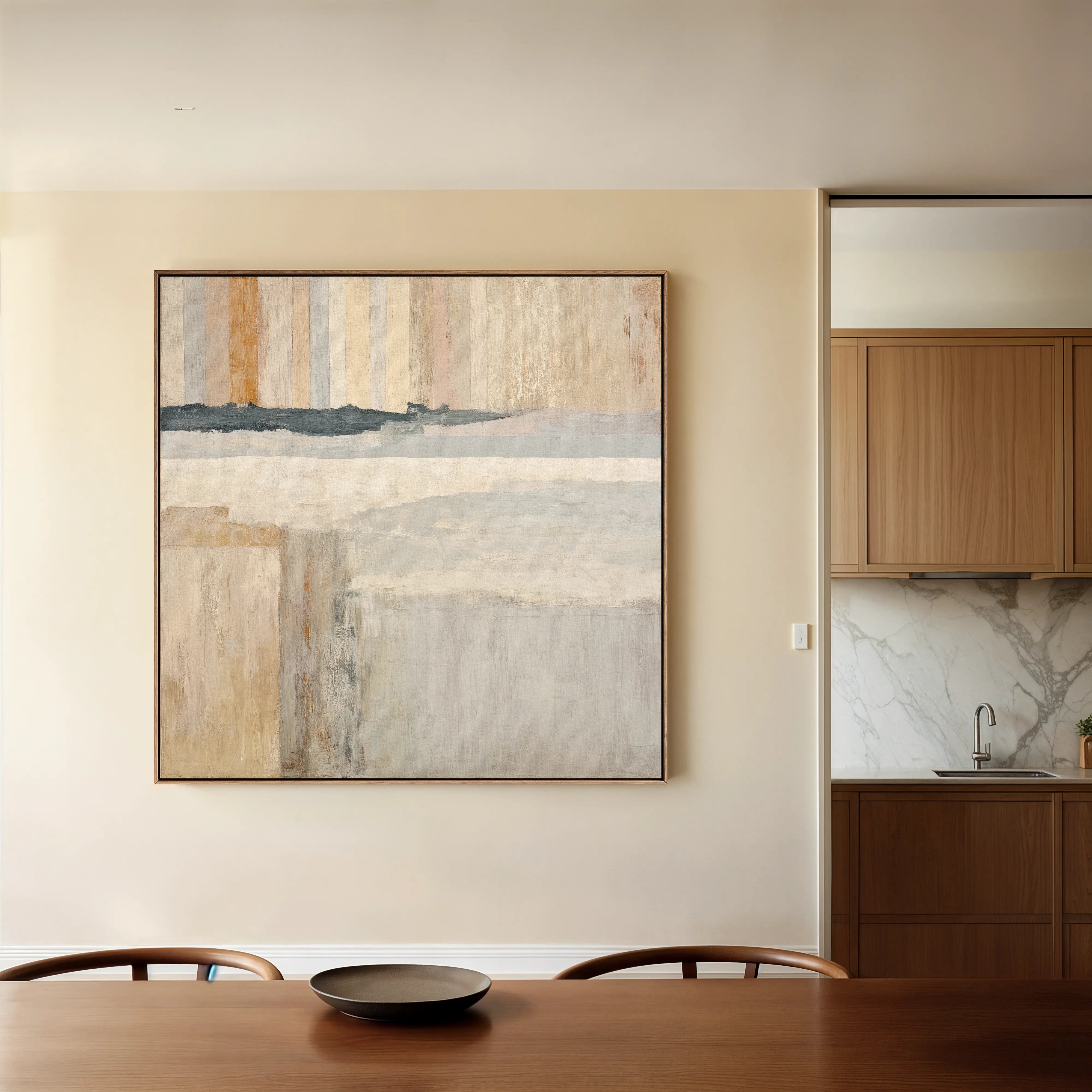 Abstract 1077 Canvas Art 60 x 60 cm / Black