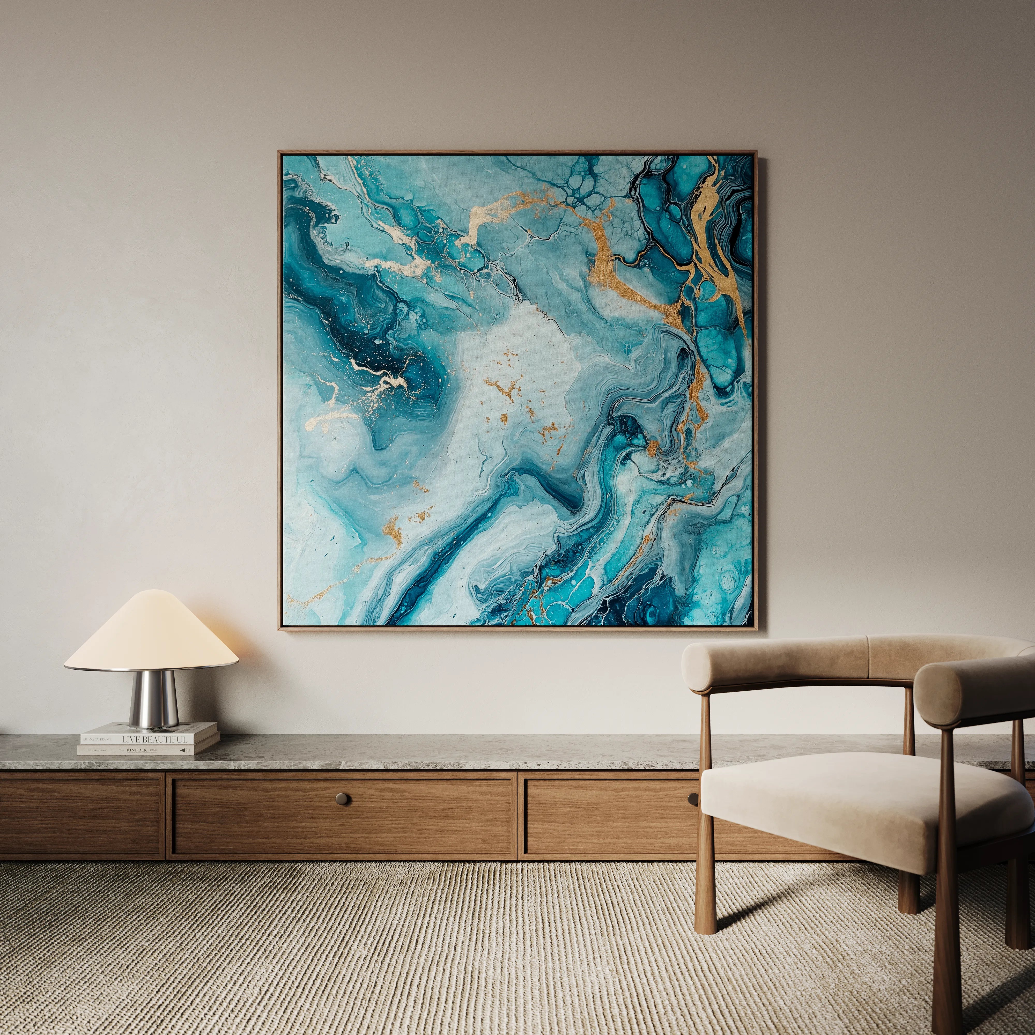 Abstract 1078 Canvas Art 60 x 60 cm / Black