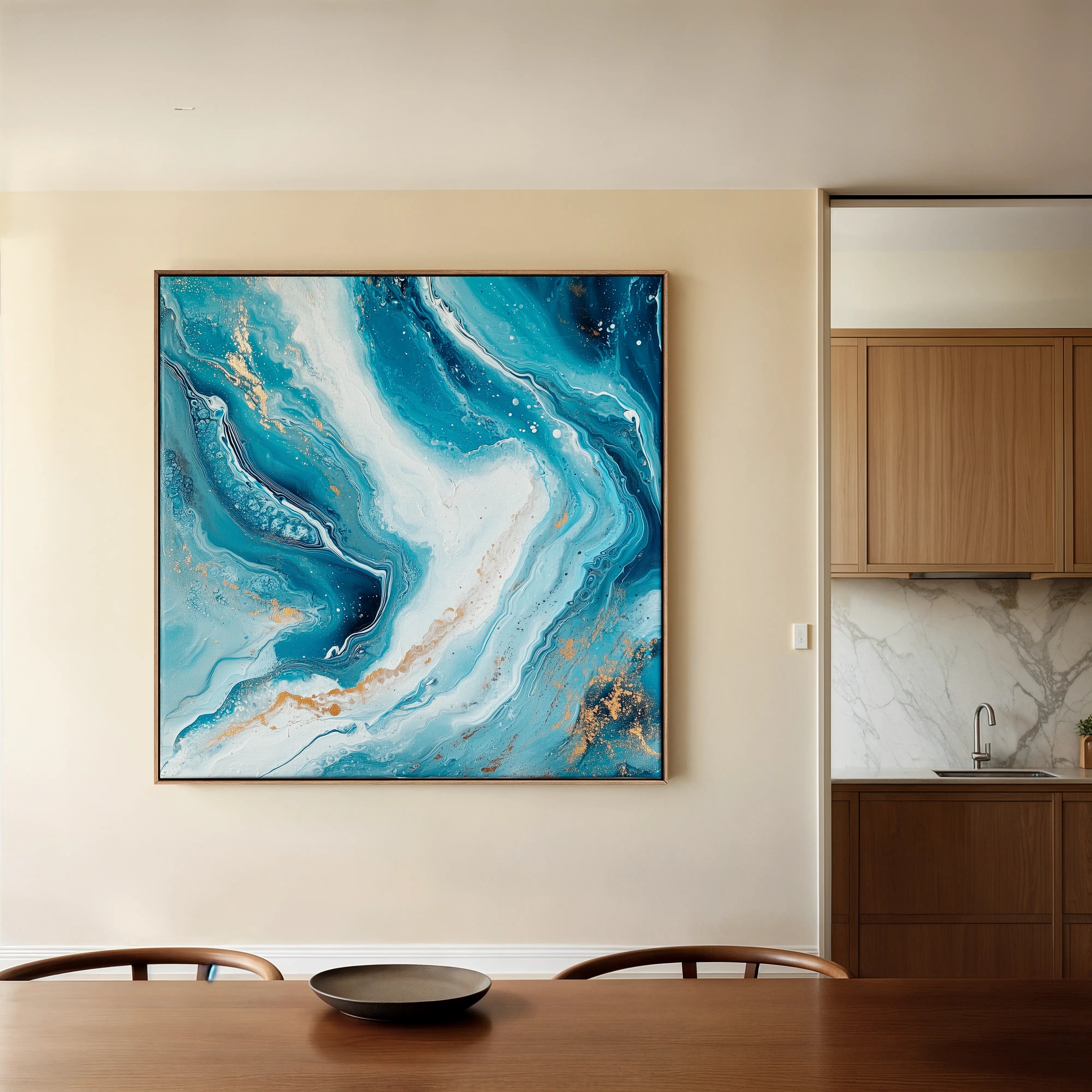 Abstract 1079 Canvas Art 60 x 60 cm / Black