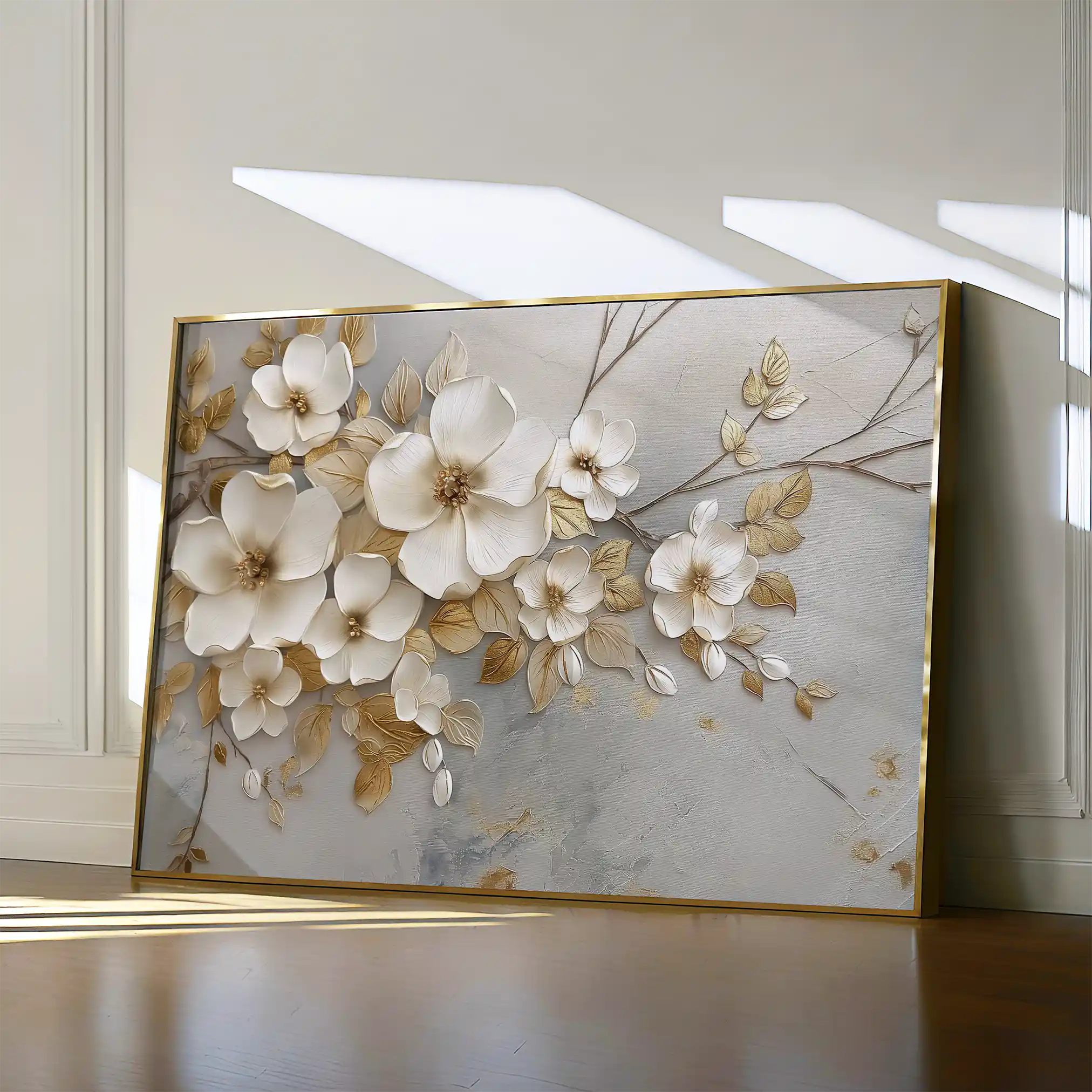 Floral 108 Canvas Art 60 x 40 cm / Black