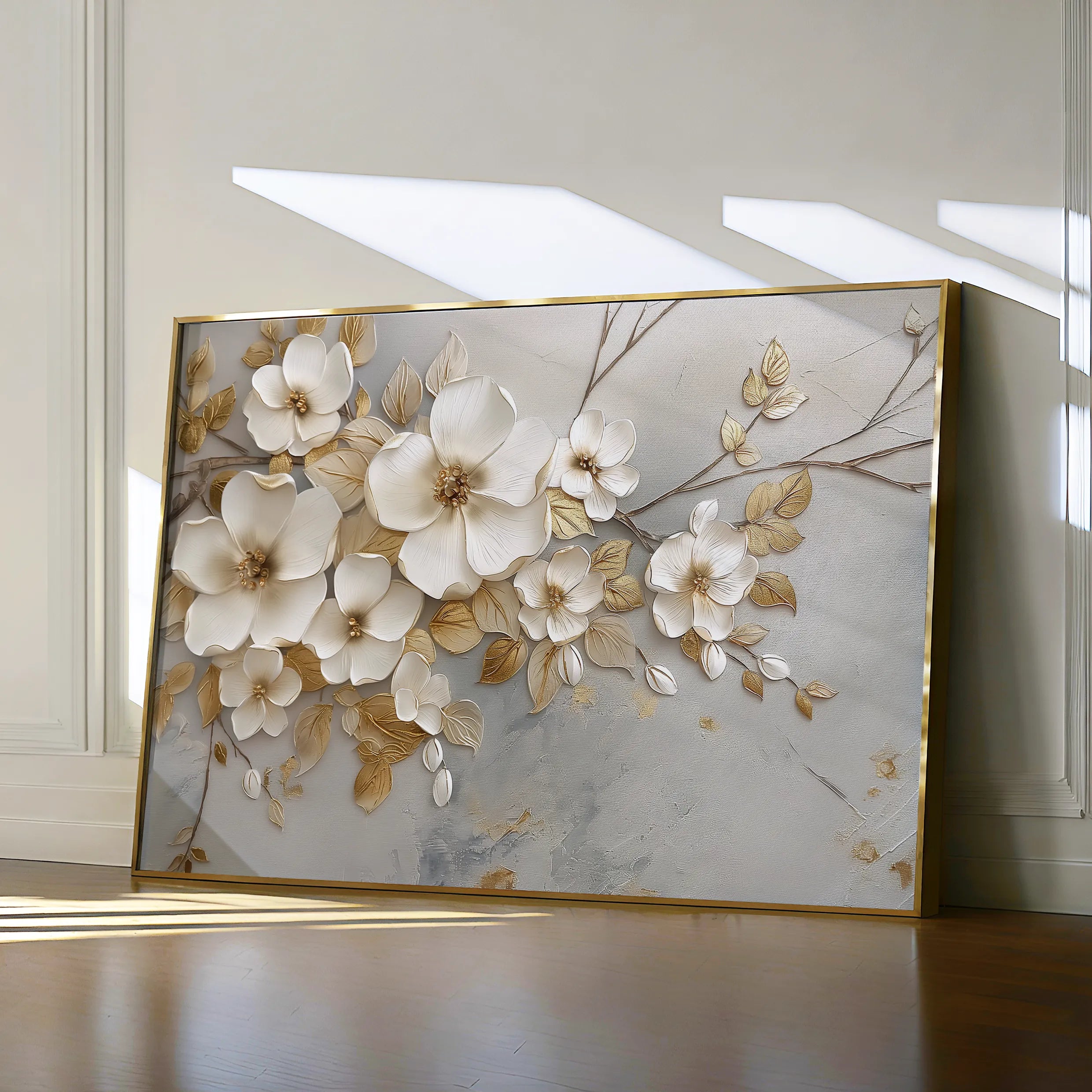 Floral 108 Canvas Art 60 x 40 cm / Black