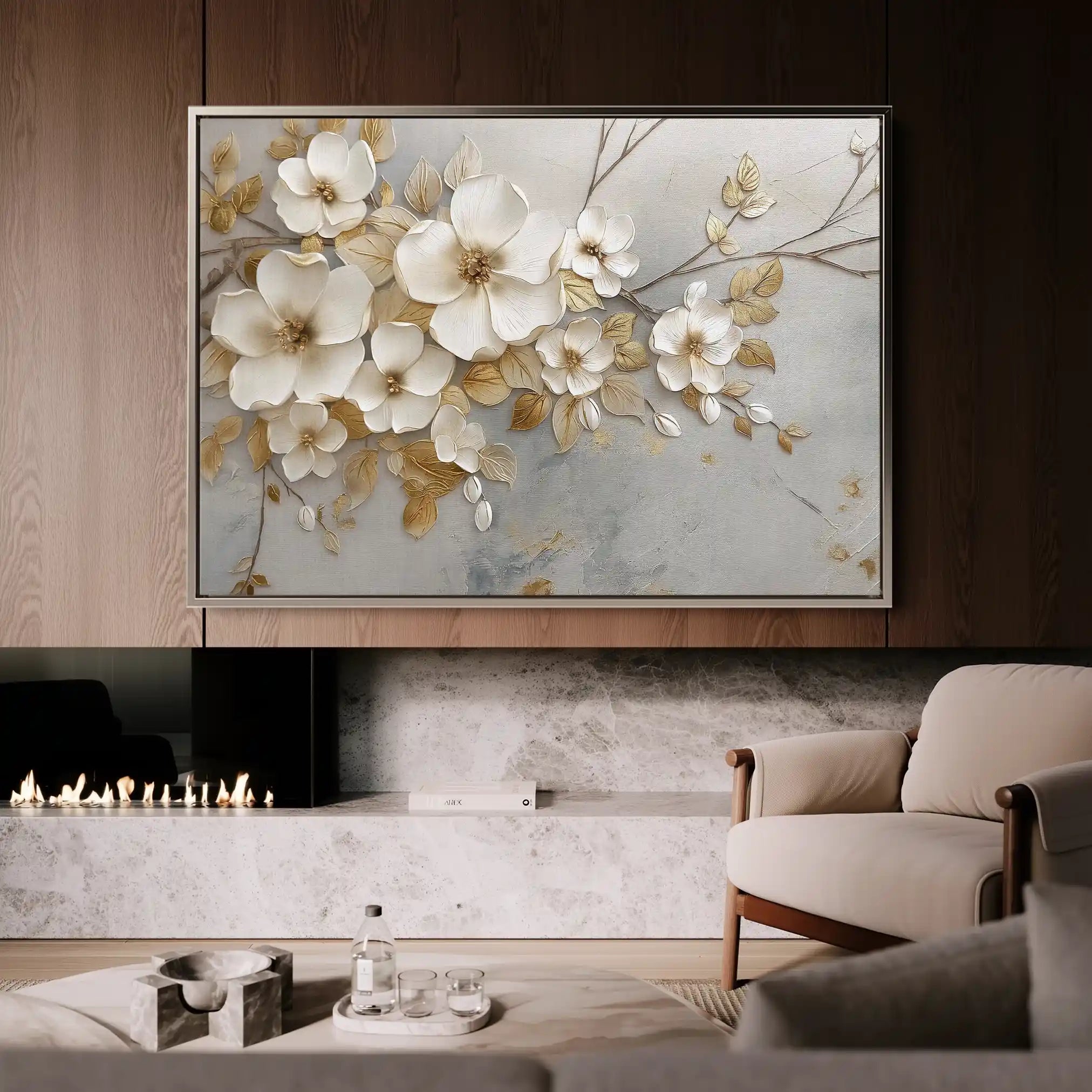 Floral 108 Canvas Art 60 x 40 cm / Black
