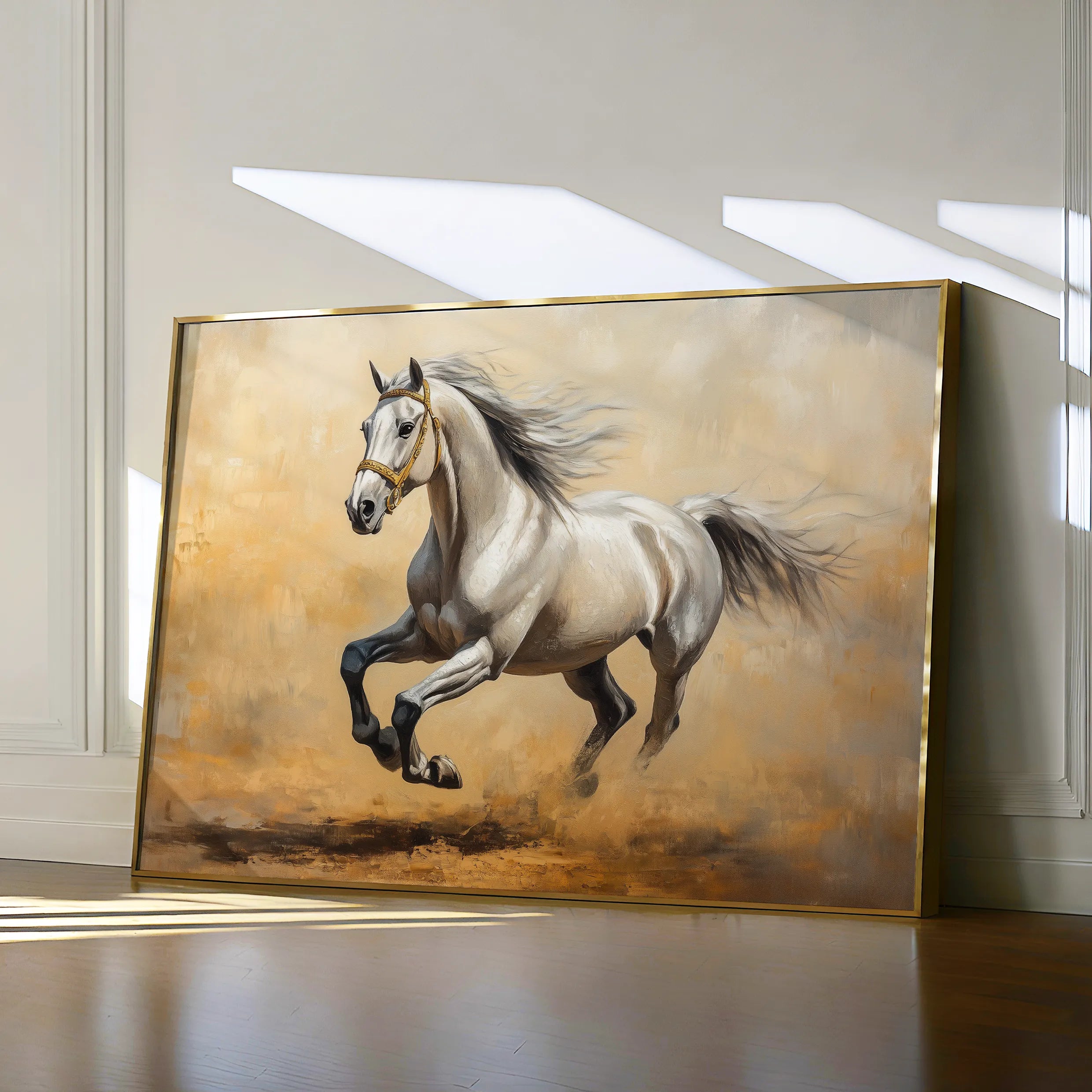 Horses 108 Canvas Art 60 x 40 cm / Black