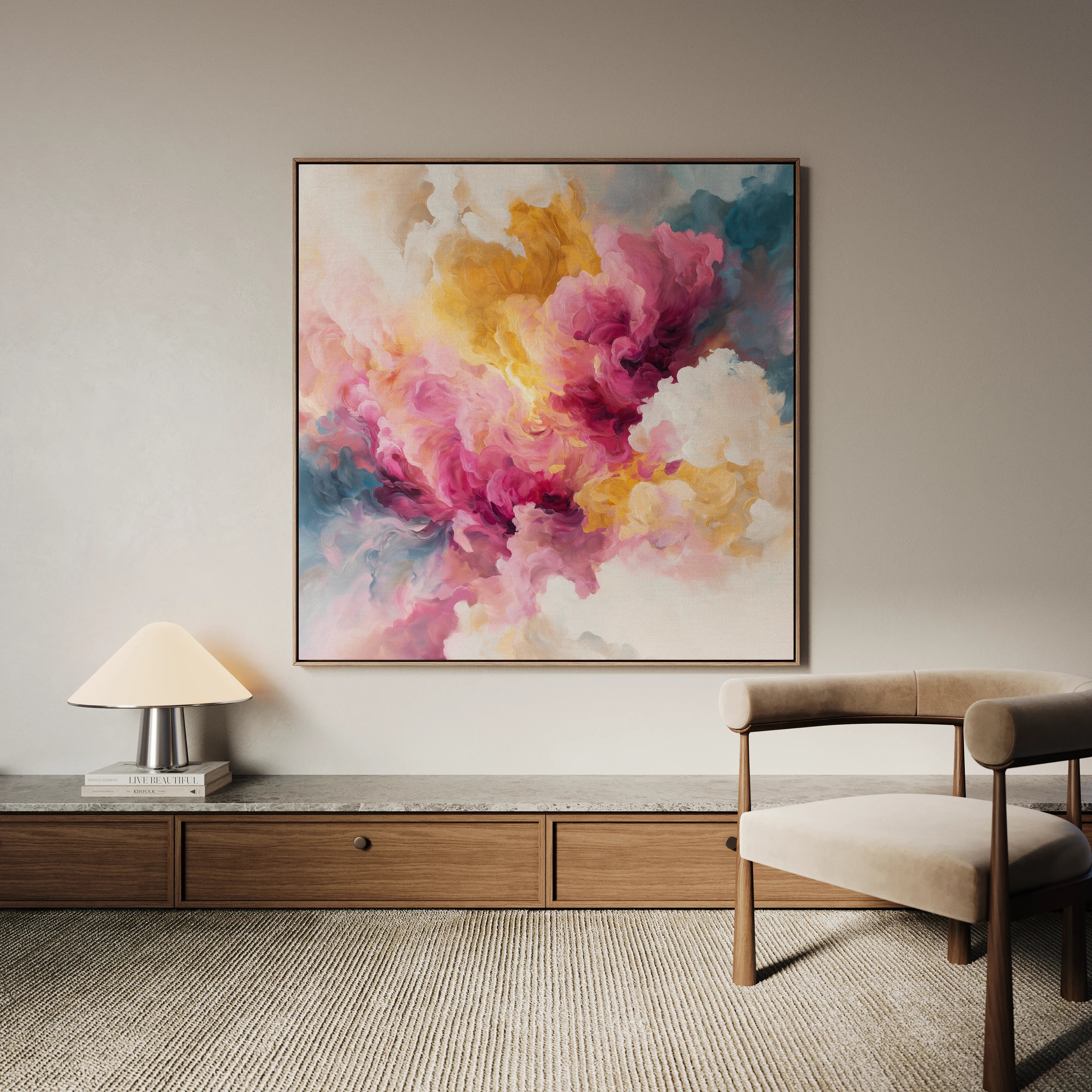 Abstract 1080 Canvas Art 60 x 60 cm / Black