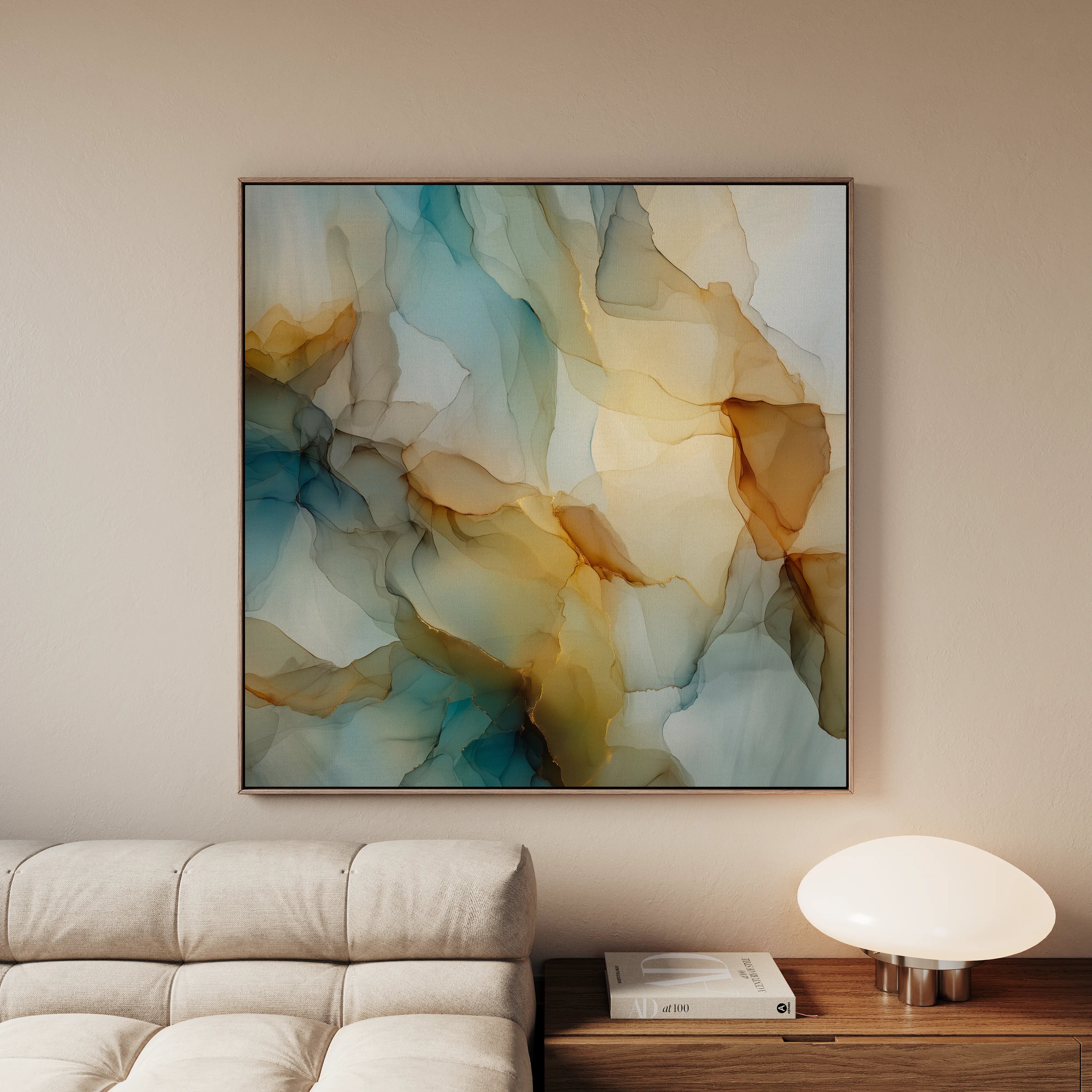 Abstract 1081 Canvas Art 60 x 60 cm / Black