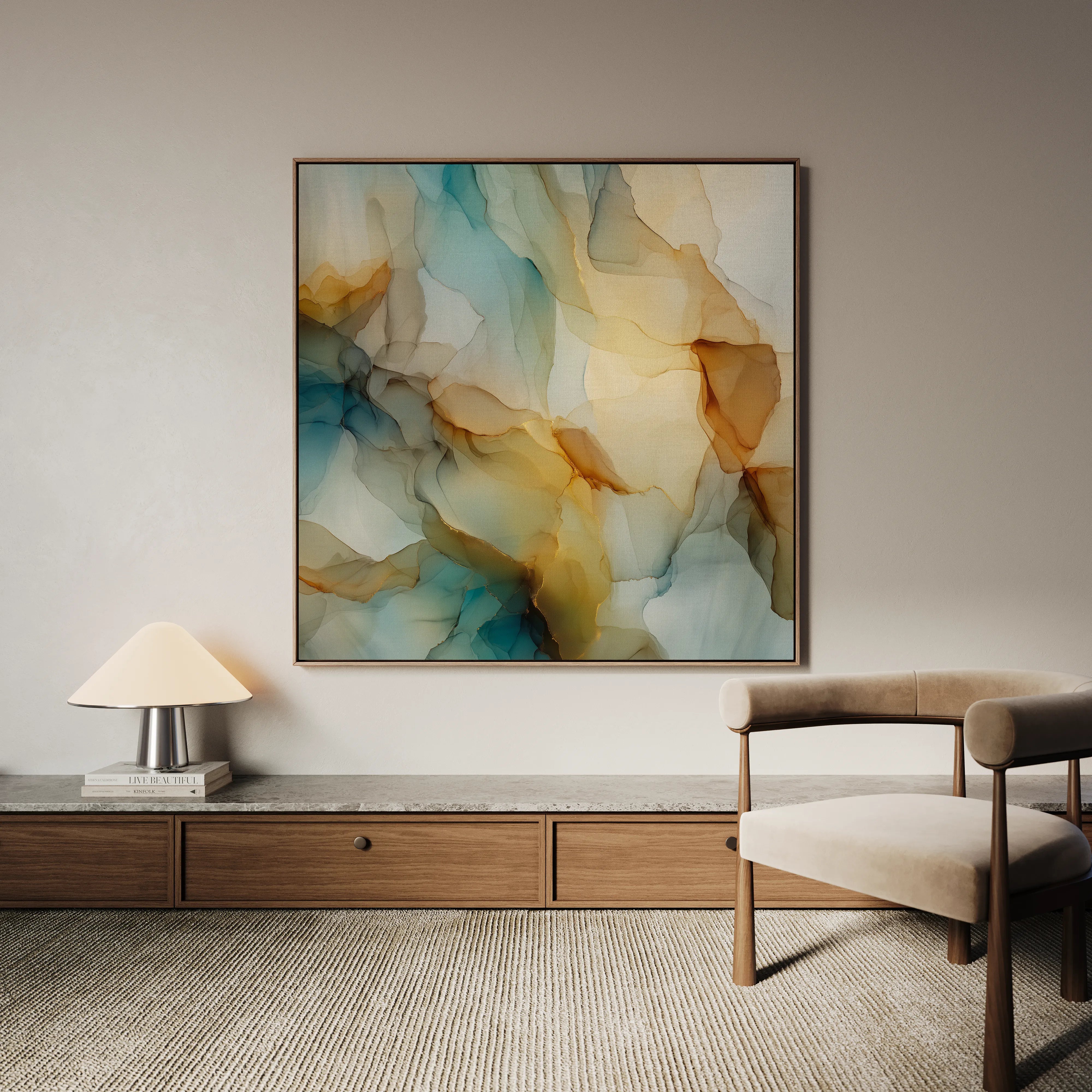 Abstract 1081 Canvas Art 60 x 60 cm / Black