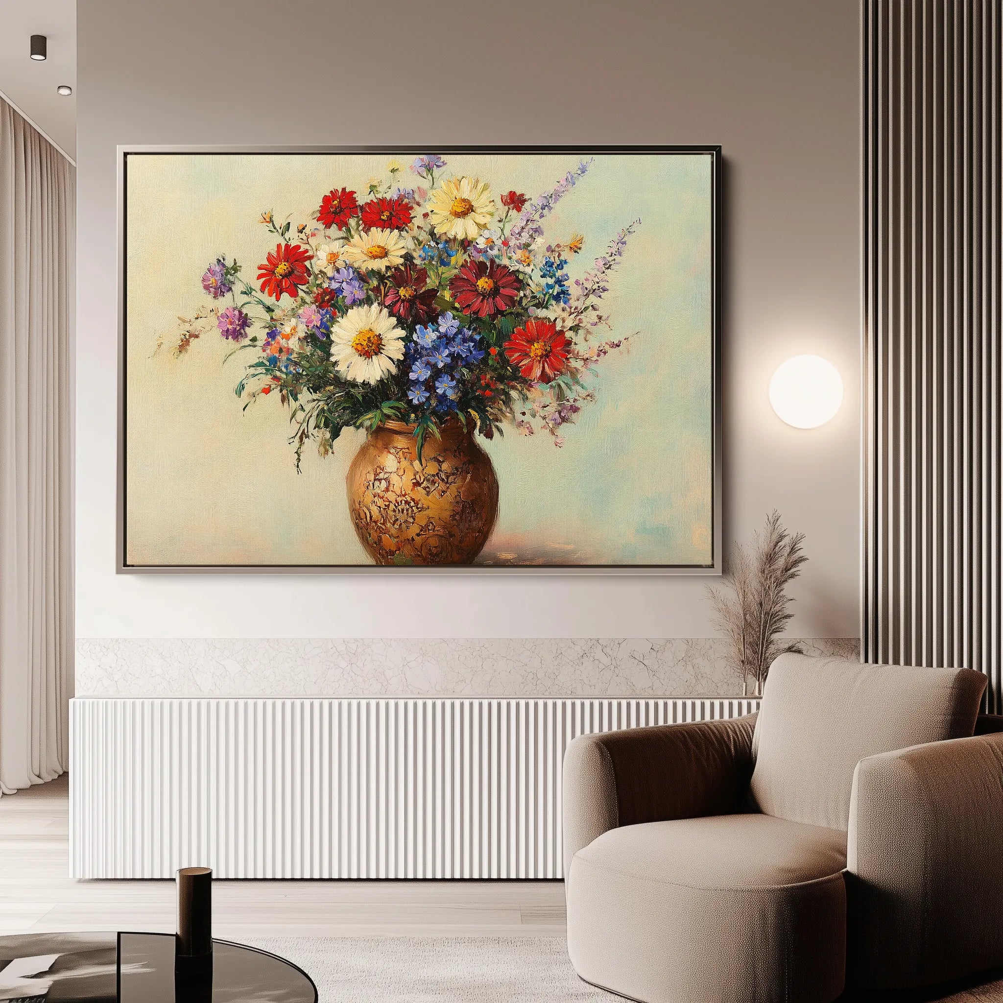 Floral 1081 Canvas Art 60 x 40 cm / Black