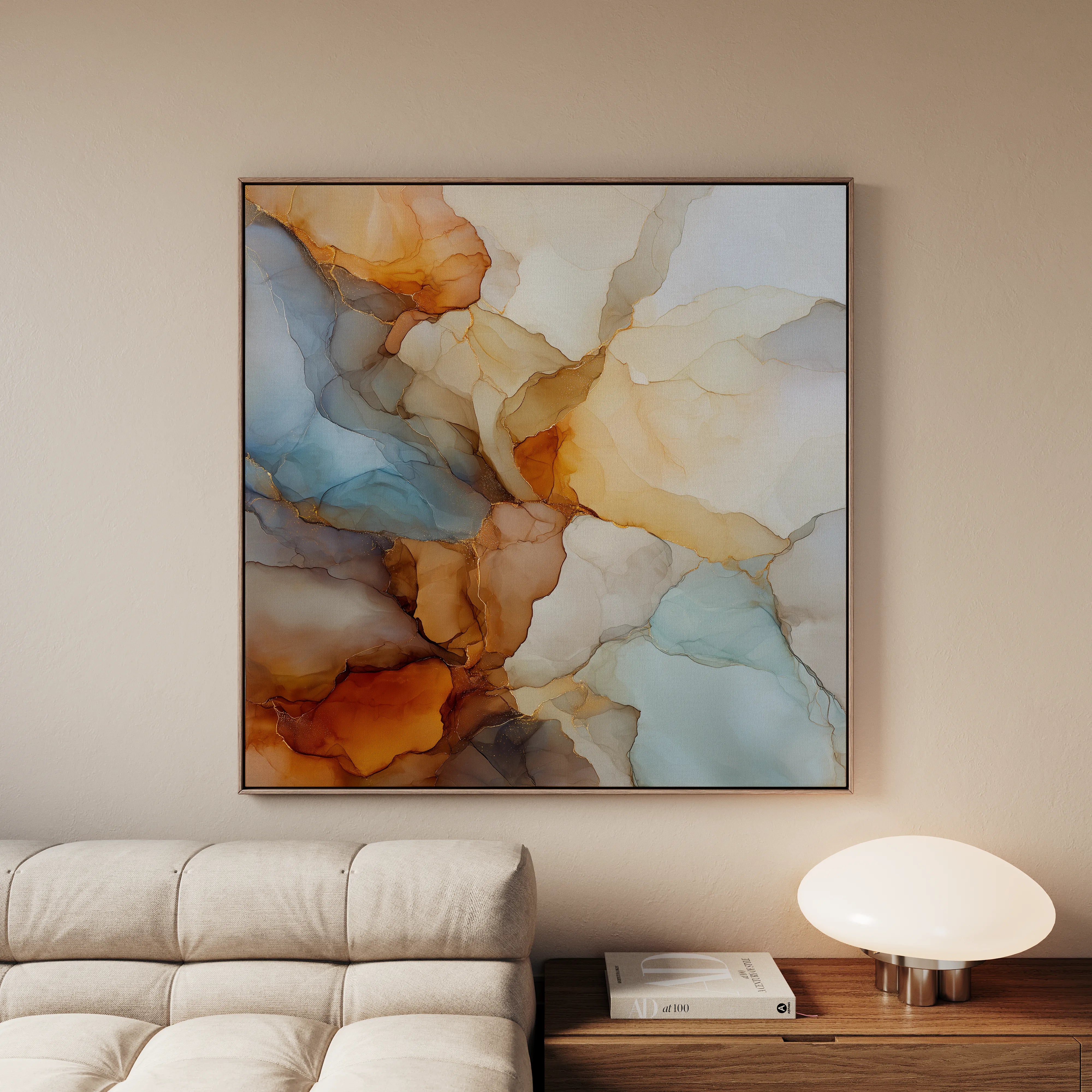 Abstract 1082 Canvas Art 60 x 60 cm / Black