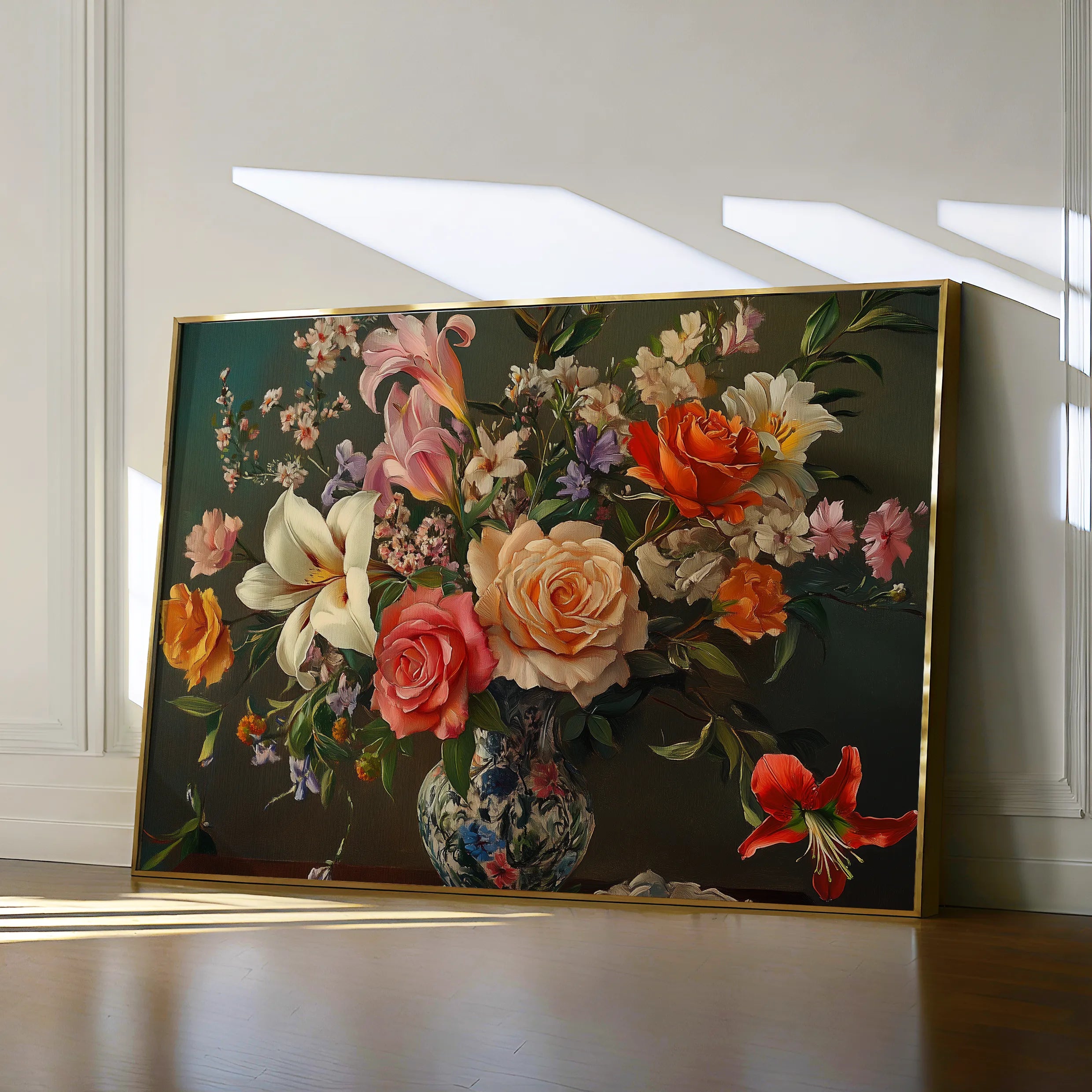 Floral 1082 Canvas Art 60 x 40 cm / Black