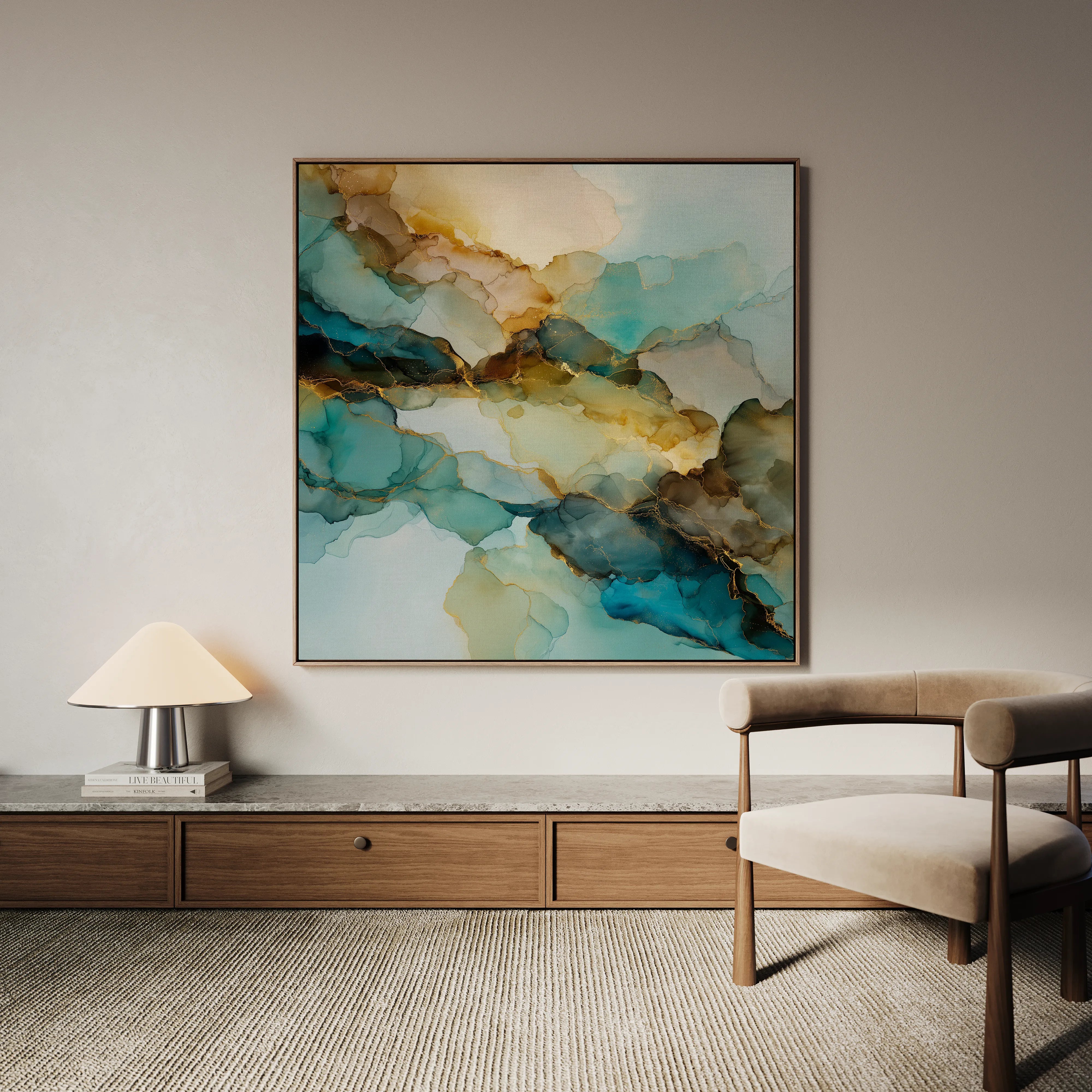 Abstract 1083 Canvas Art 60 x 60 cm / Black