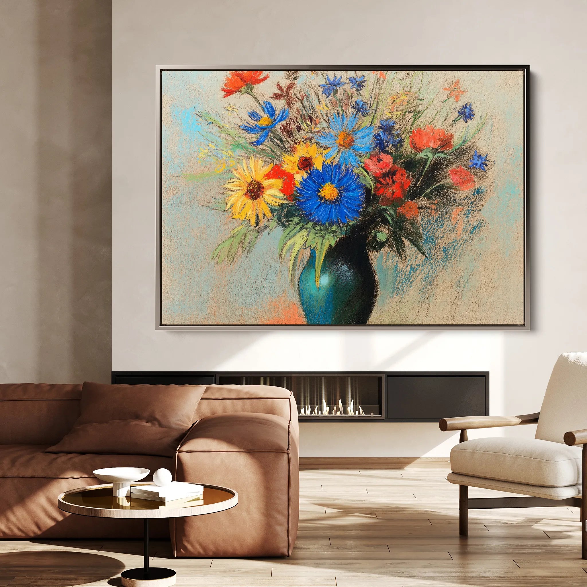 Floral 1083 Canvas Art 60 x 40 cm / Black