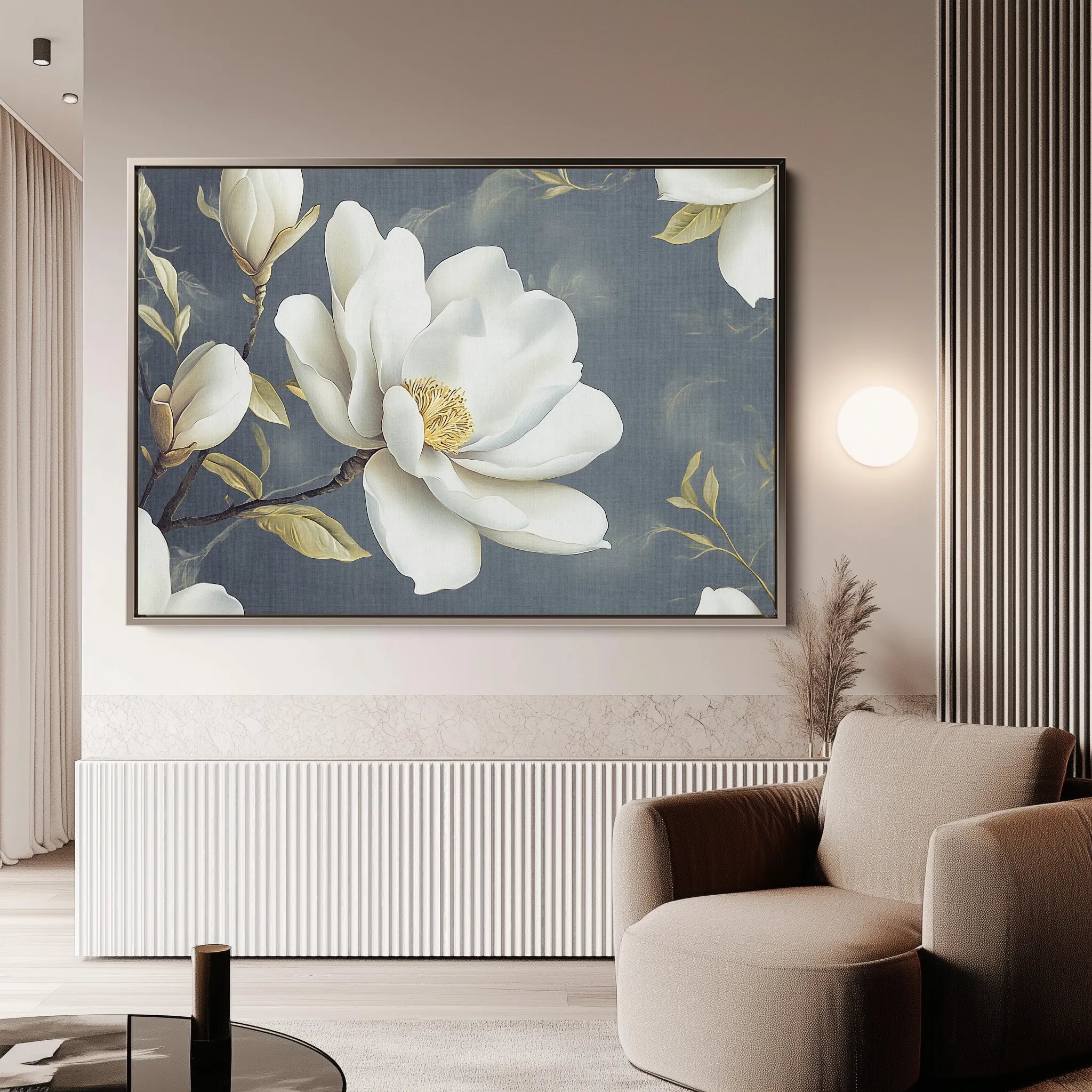 Floral 1084 Canvas Art 60 x 40 cm / Black