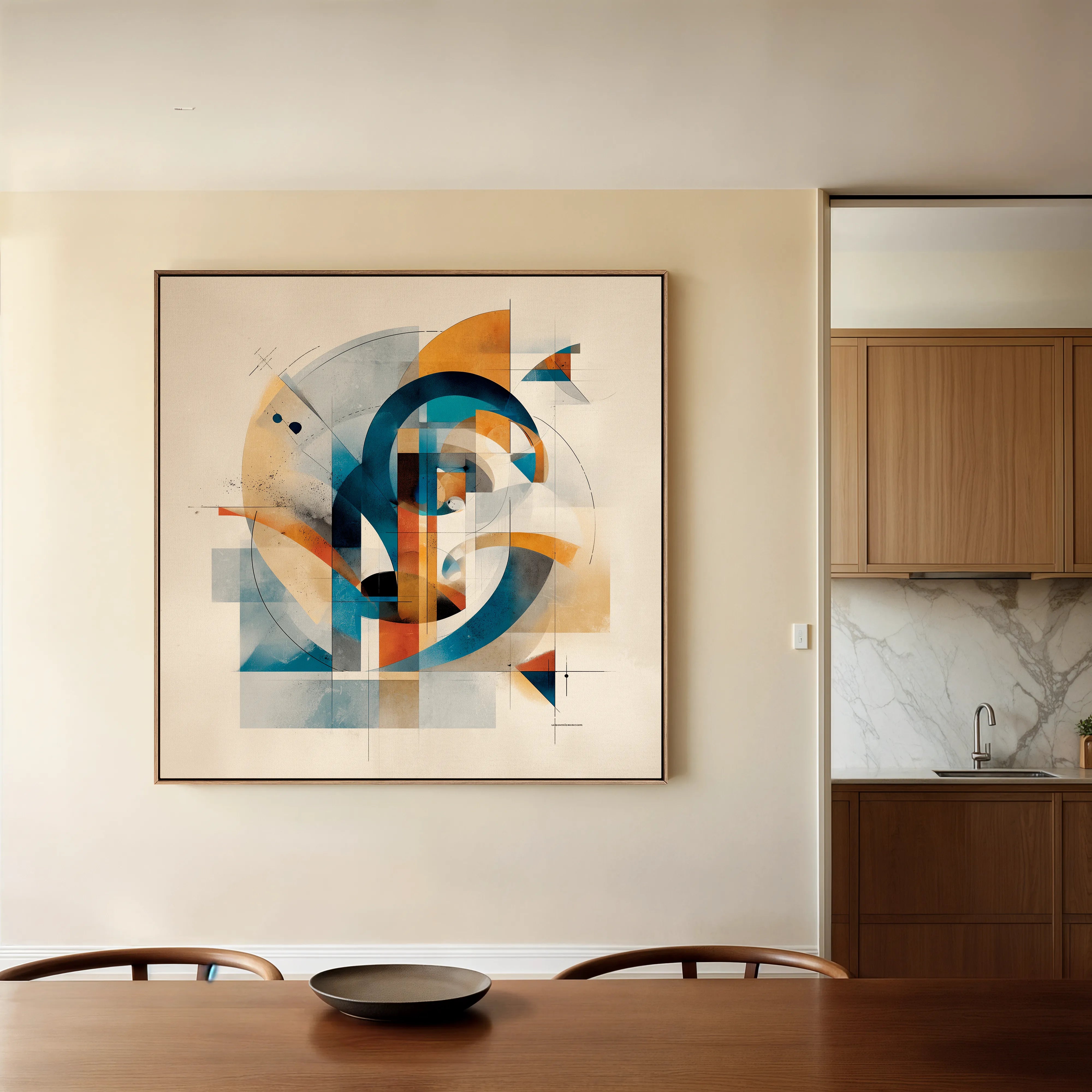 Abstract 1085 Canvas Art 60 x 60 cm / Black