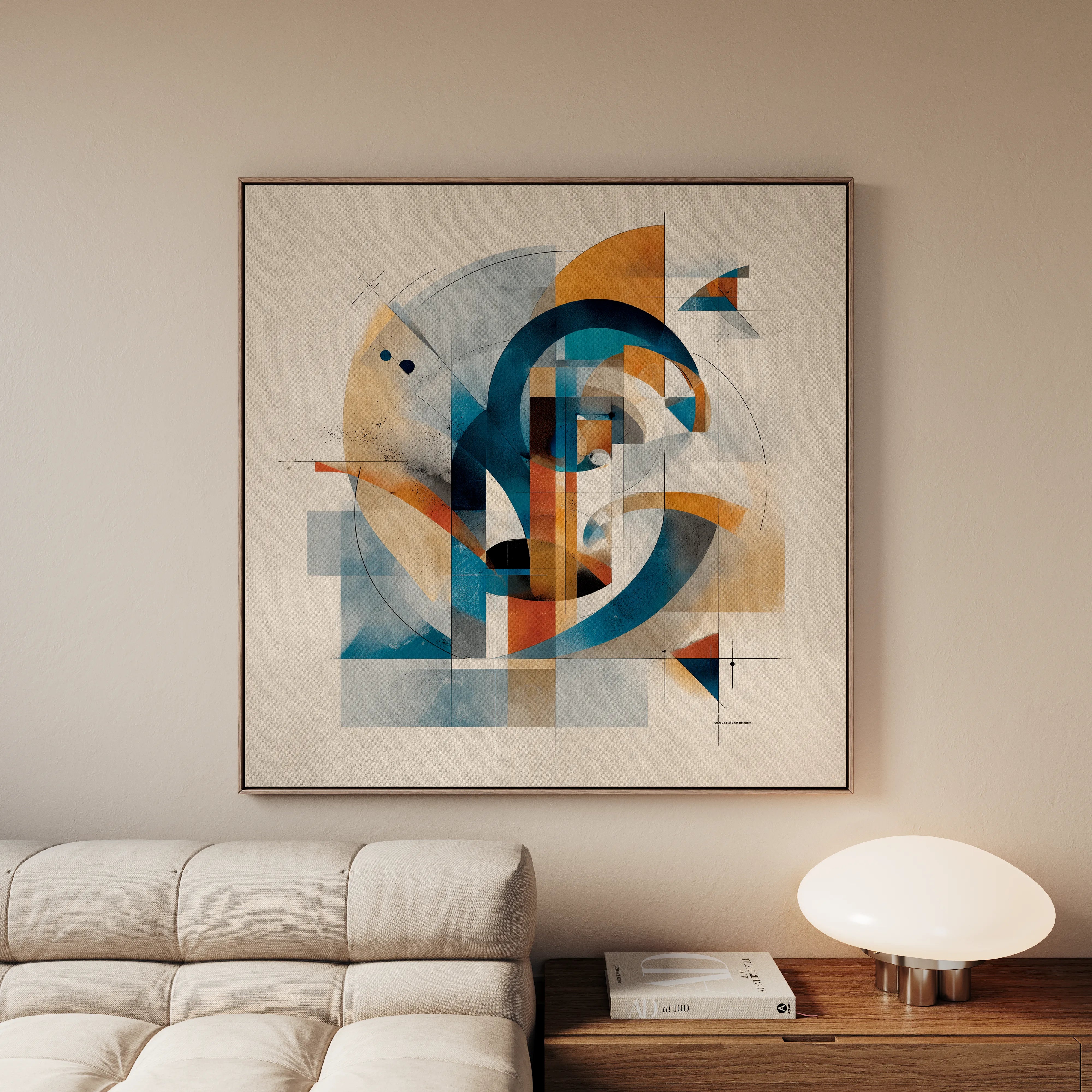 Abstract 1085 Canvas Art 60 x 60 cm / Black