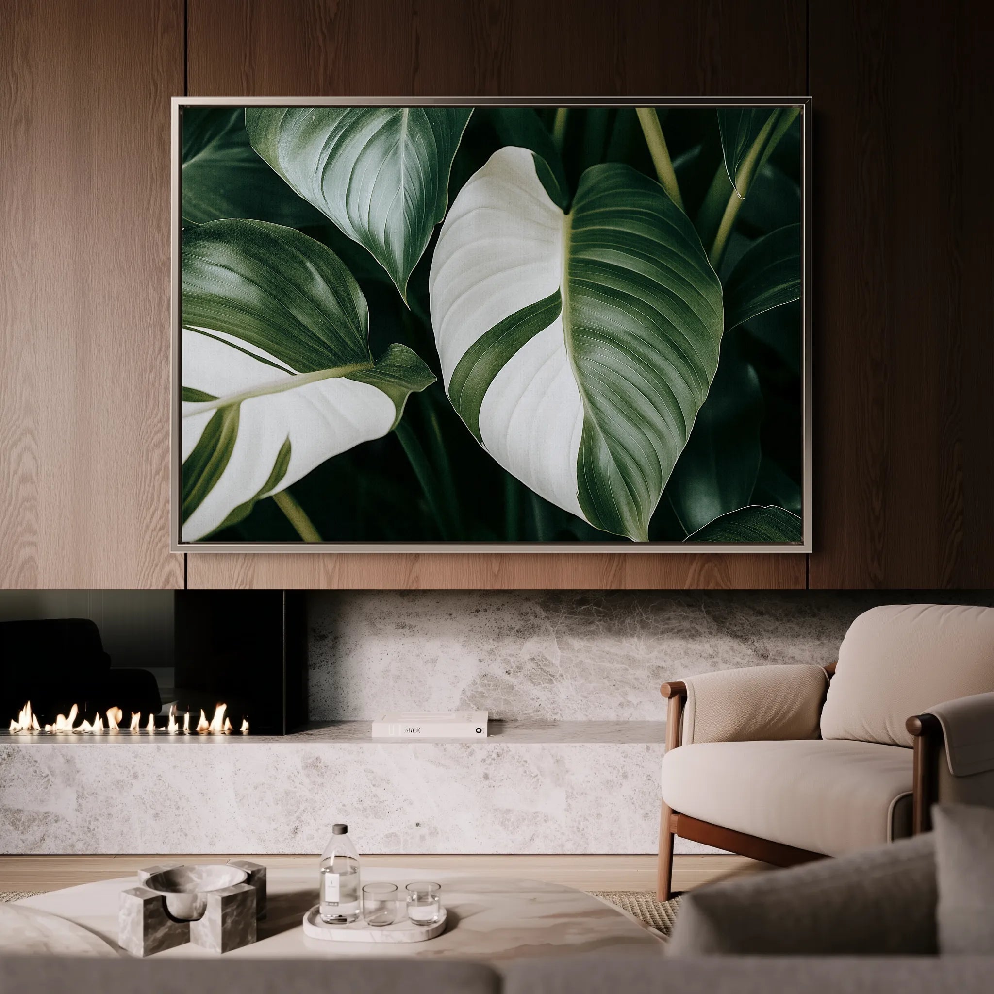 Floral 1085 Canvas Art 60 x 40 cm / Black